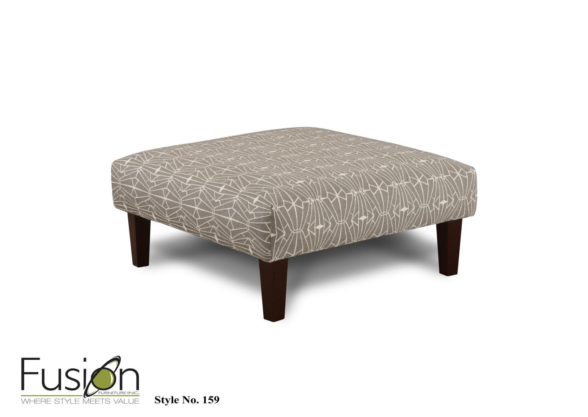 Emblem Charcoal Cocktail Ottoman - Sugarshack Glacier Collection image 1