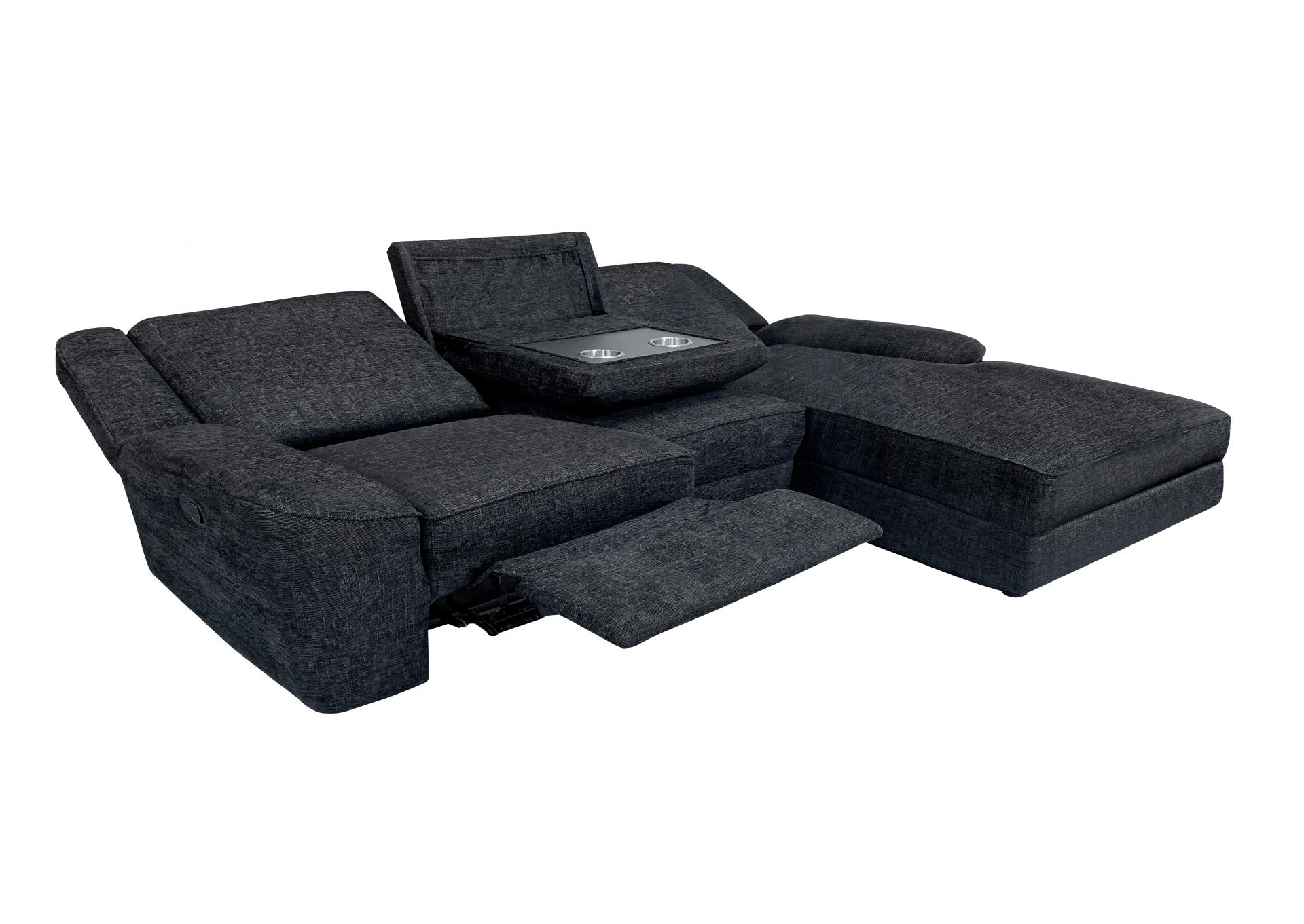 Monterey Ebony Reclining Sectional with Right Chaise image 2