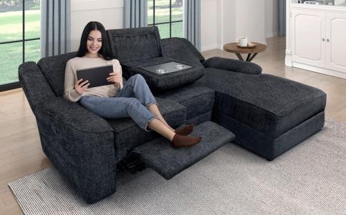 Monterey Ebony Reclining Sectional with Right Chaise image 4