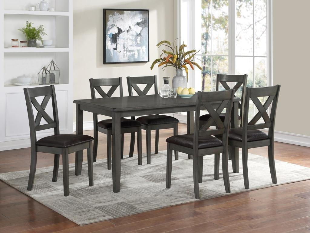 Palm Springs 7pc Gray Dining Set image 1