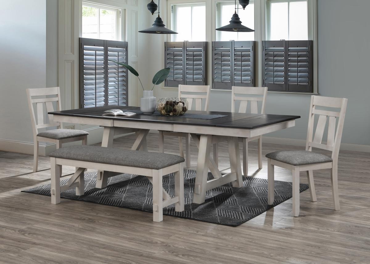 Maribelle Chalk Gray Table & 4 Chairs image 1