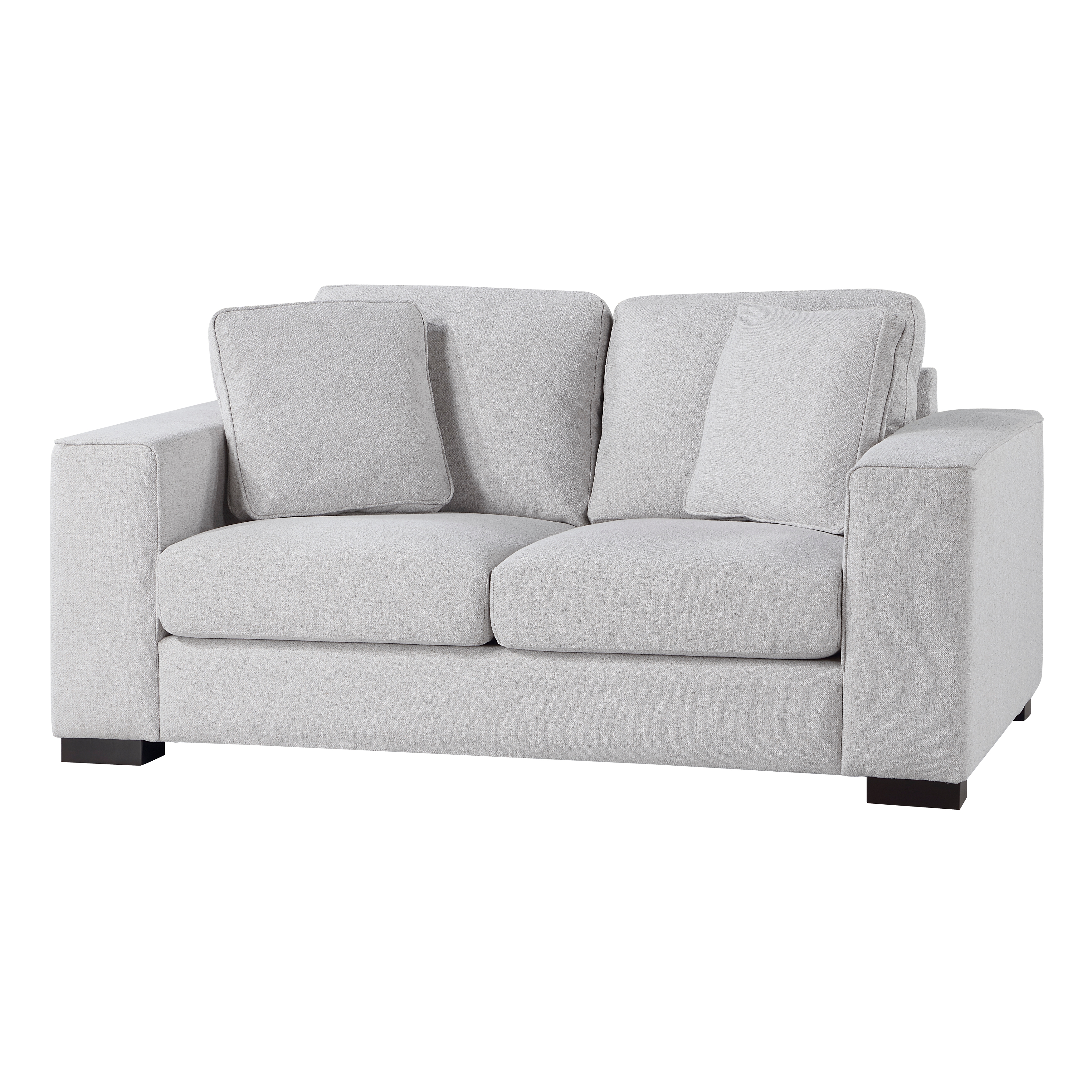 Solaris Light Gray Loveseat W/ 2 Accent Pillows image 1
