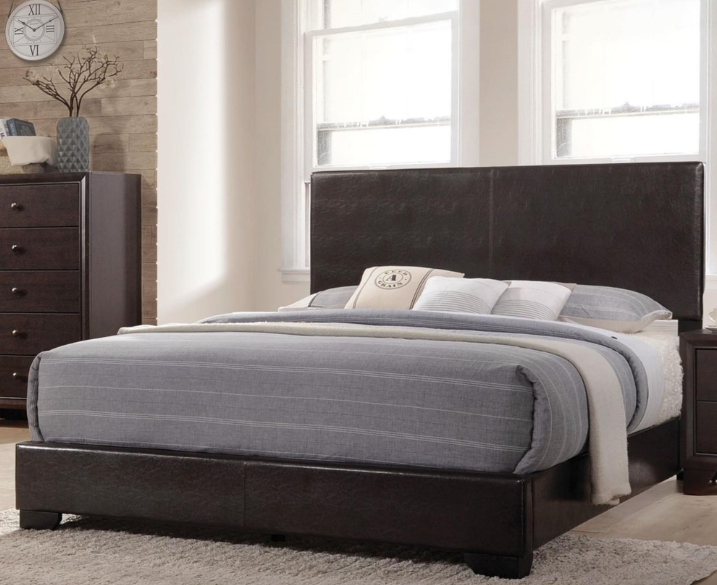 Ireland Full Size Black Faux Leather Bed image 1