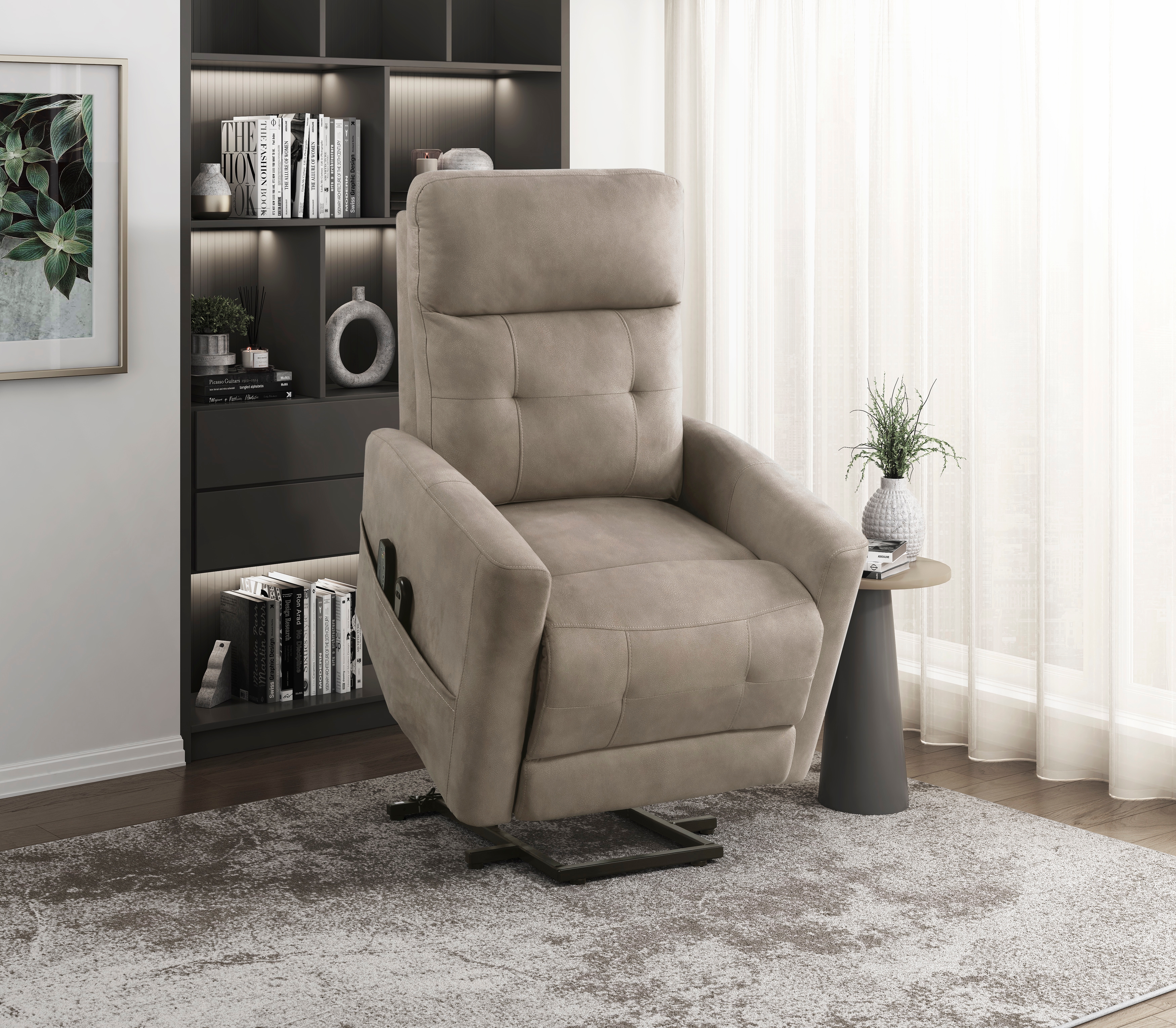 Wichita Lift Chair w/Heat & Massage Light Brown image 1
