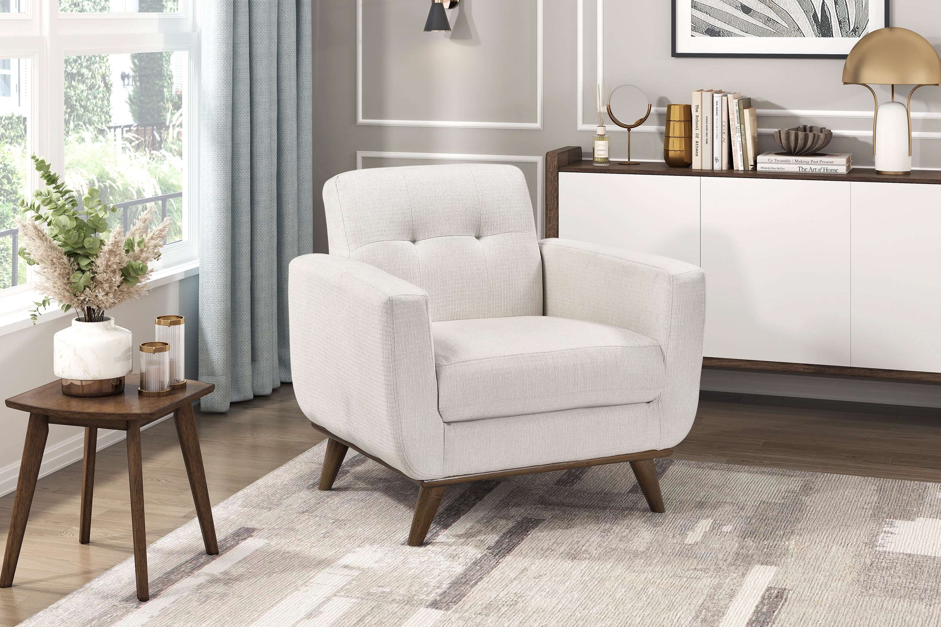 Martina Beige Mid-Century Chair image 1