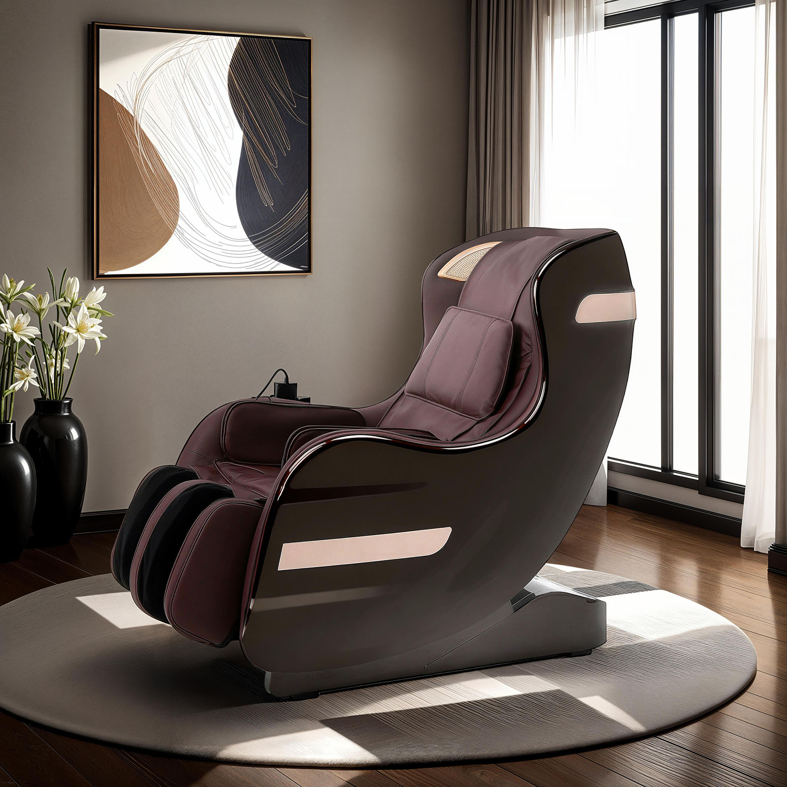 Calmridge Brown Massage Chair Recliner image 1