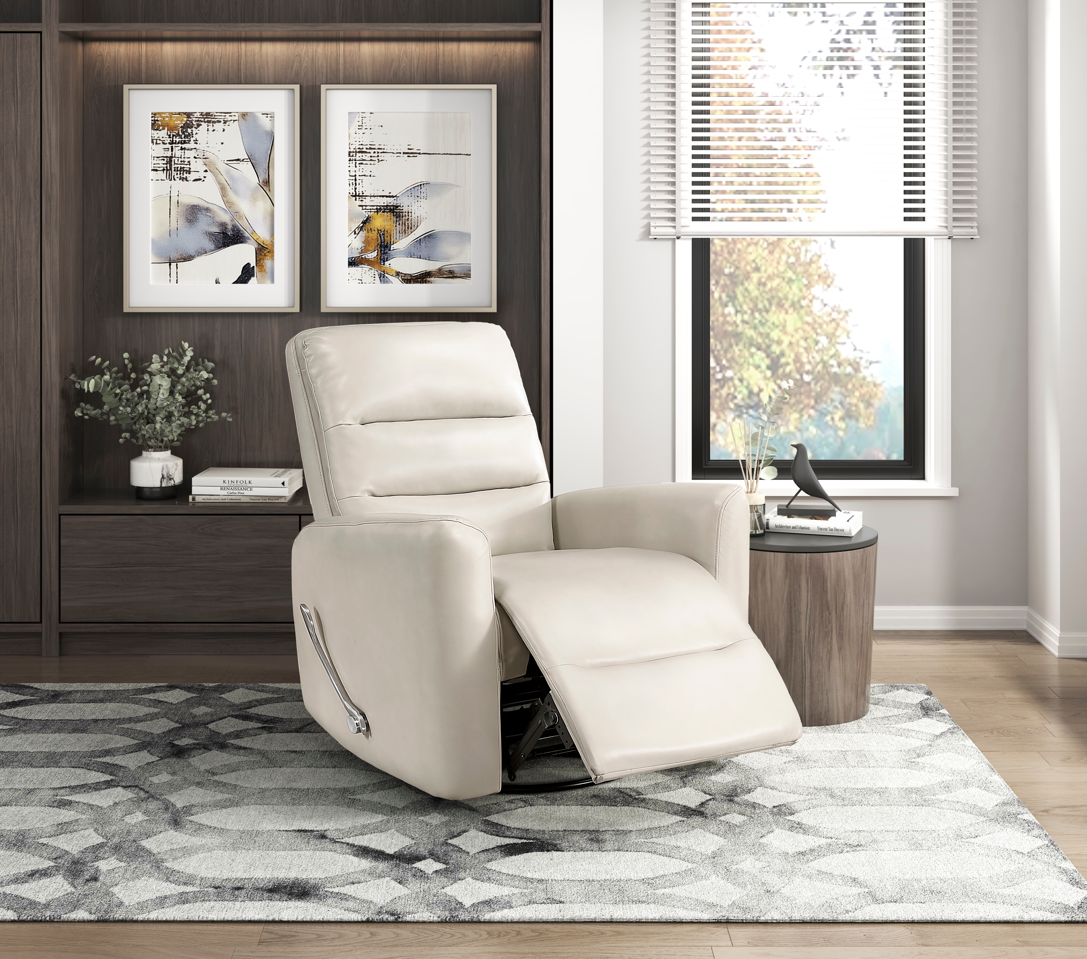 Dimitri Swivel Recliner in Beige image 1