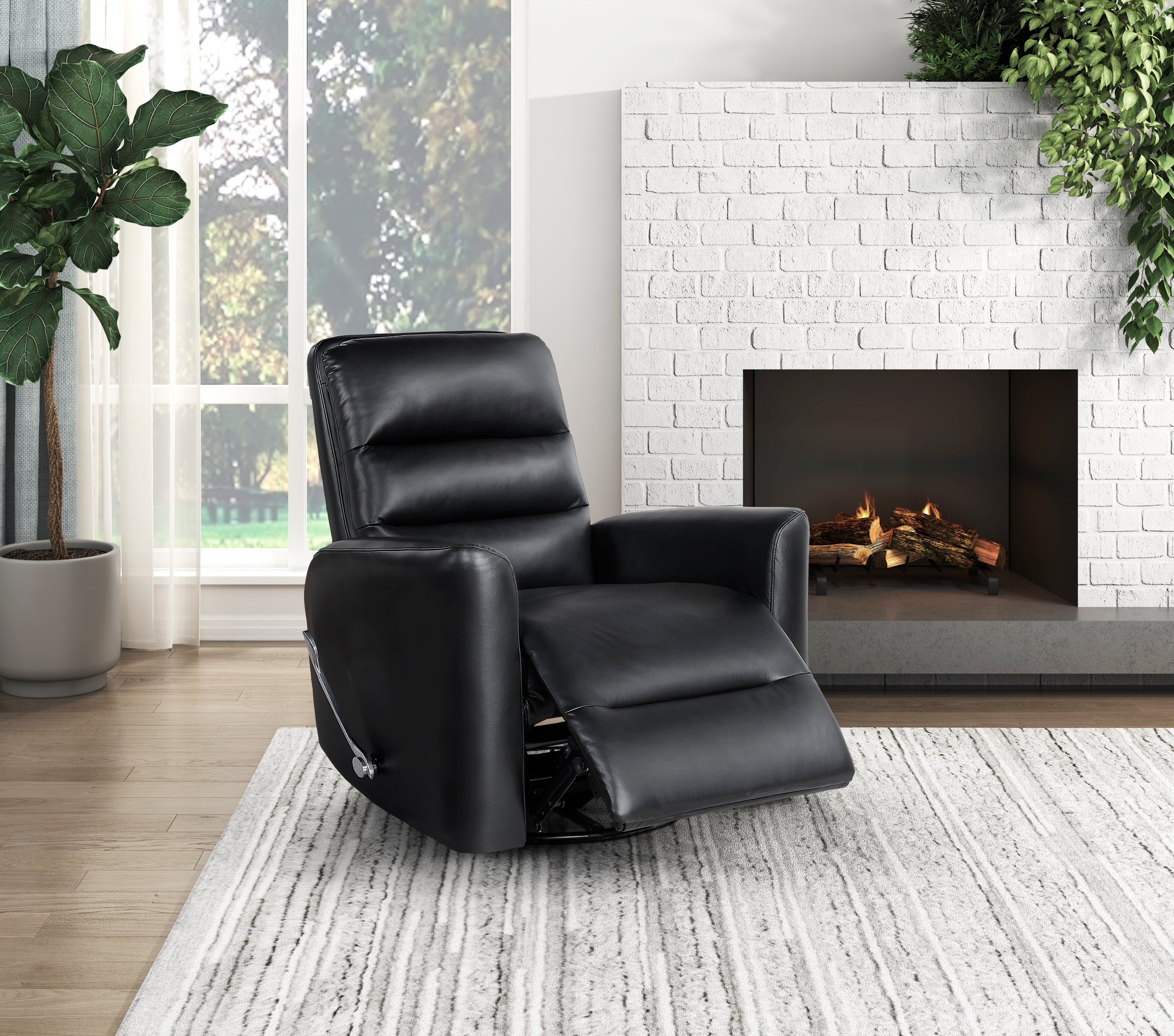 Dimitri Swivel Recliner in Black image 1