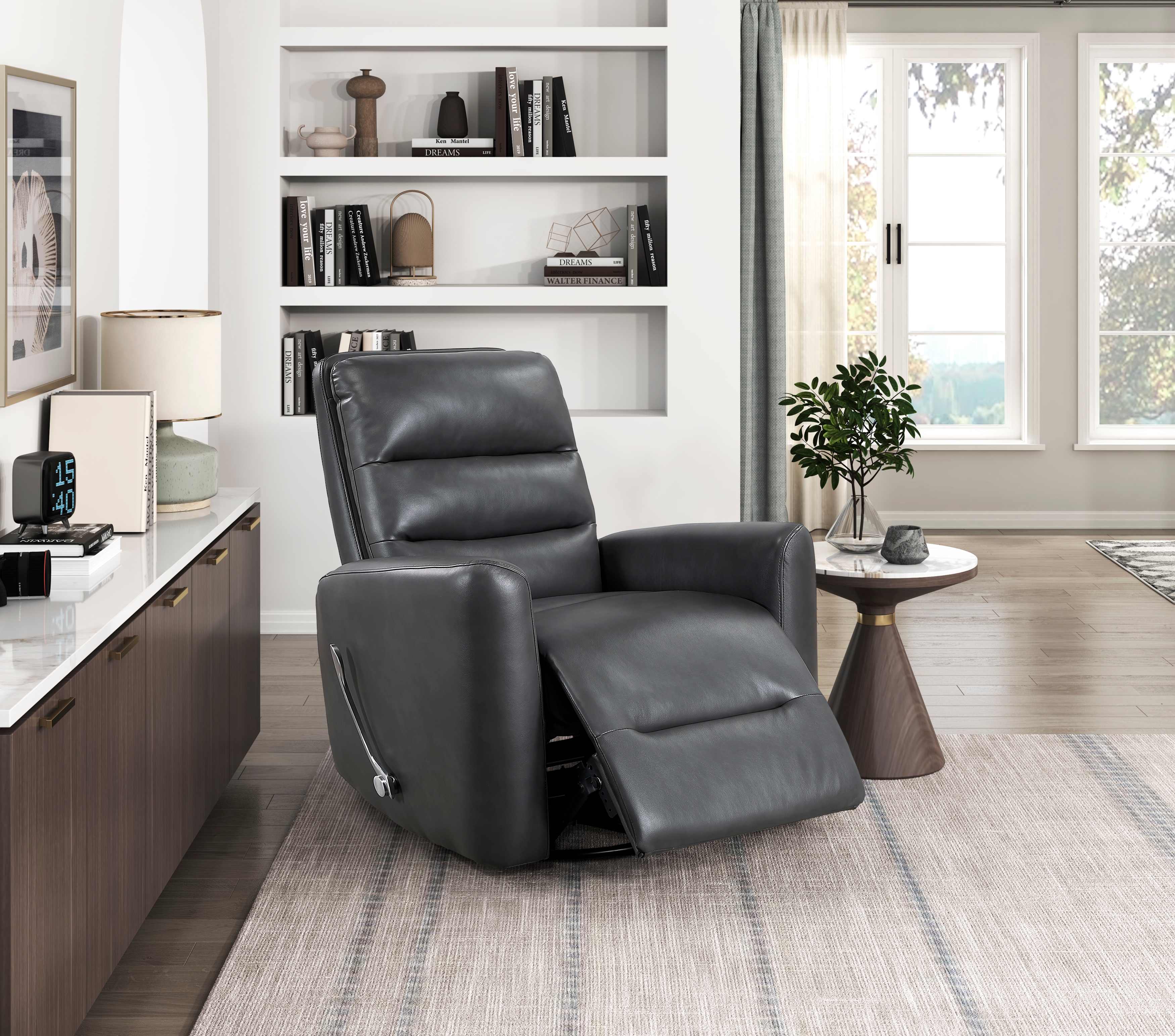 Dimitri Swivel Recliner in Gray image 1