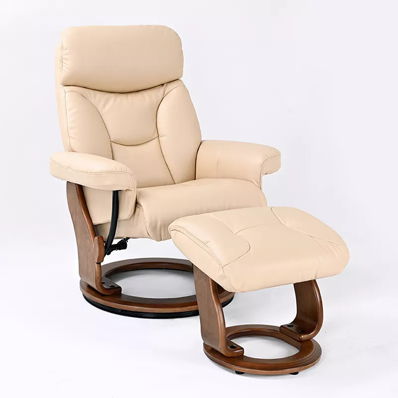 Emmie Modern Fabric Recliner w/Ottoman in Khaki