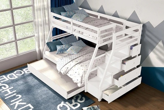 Ellington White Twin/Full Step Bunk image 1