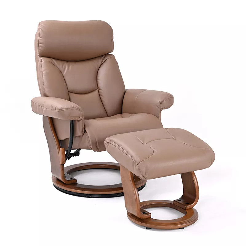 Emmie Modern Fabric Recliner w/Ottoman in Cocoa image 1
