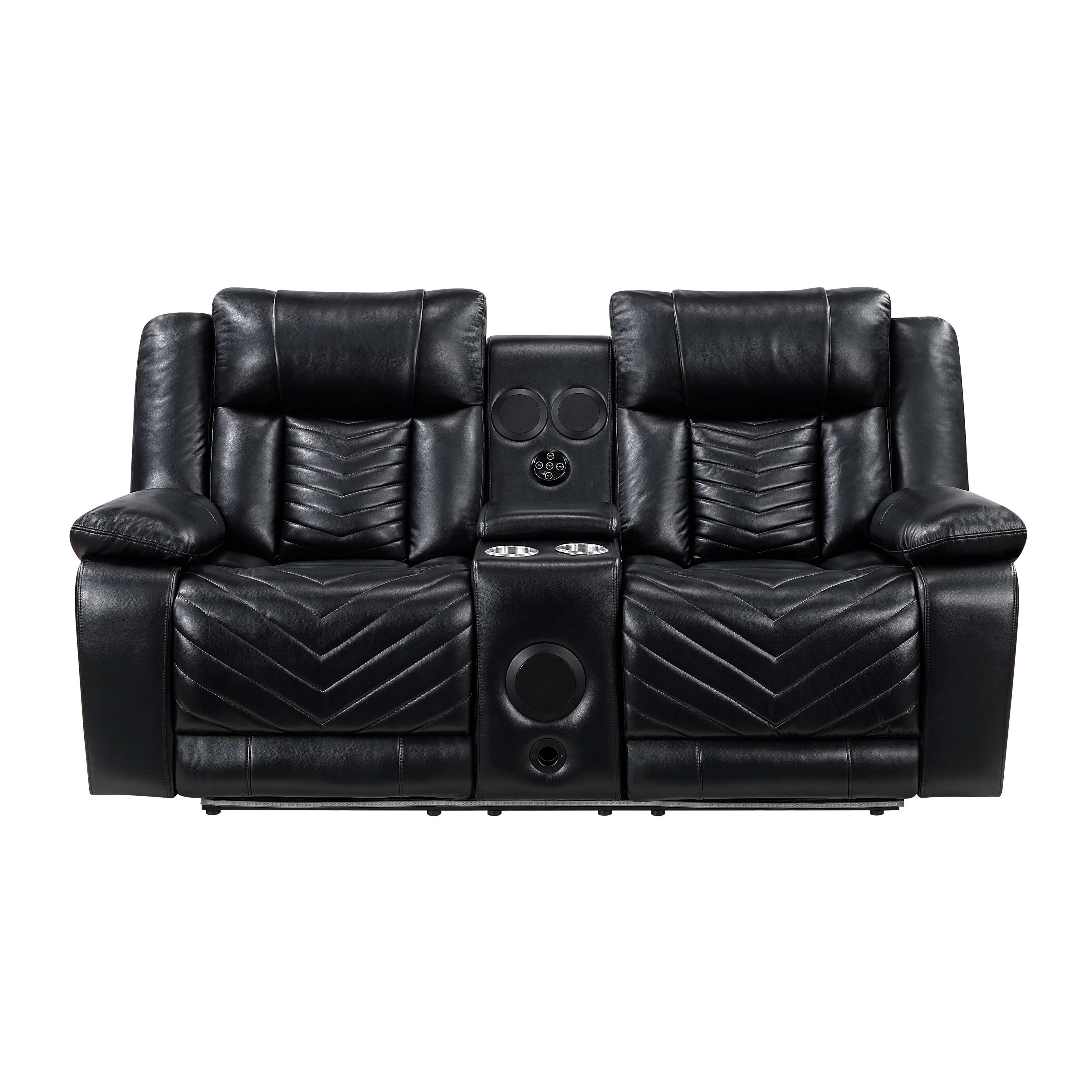 Huron Black Power HR Loveseat W/LED image 1
