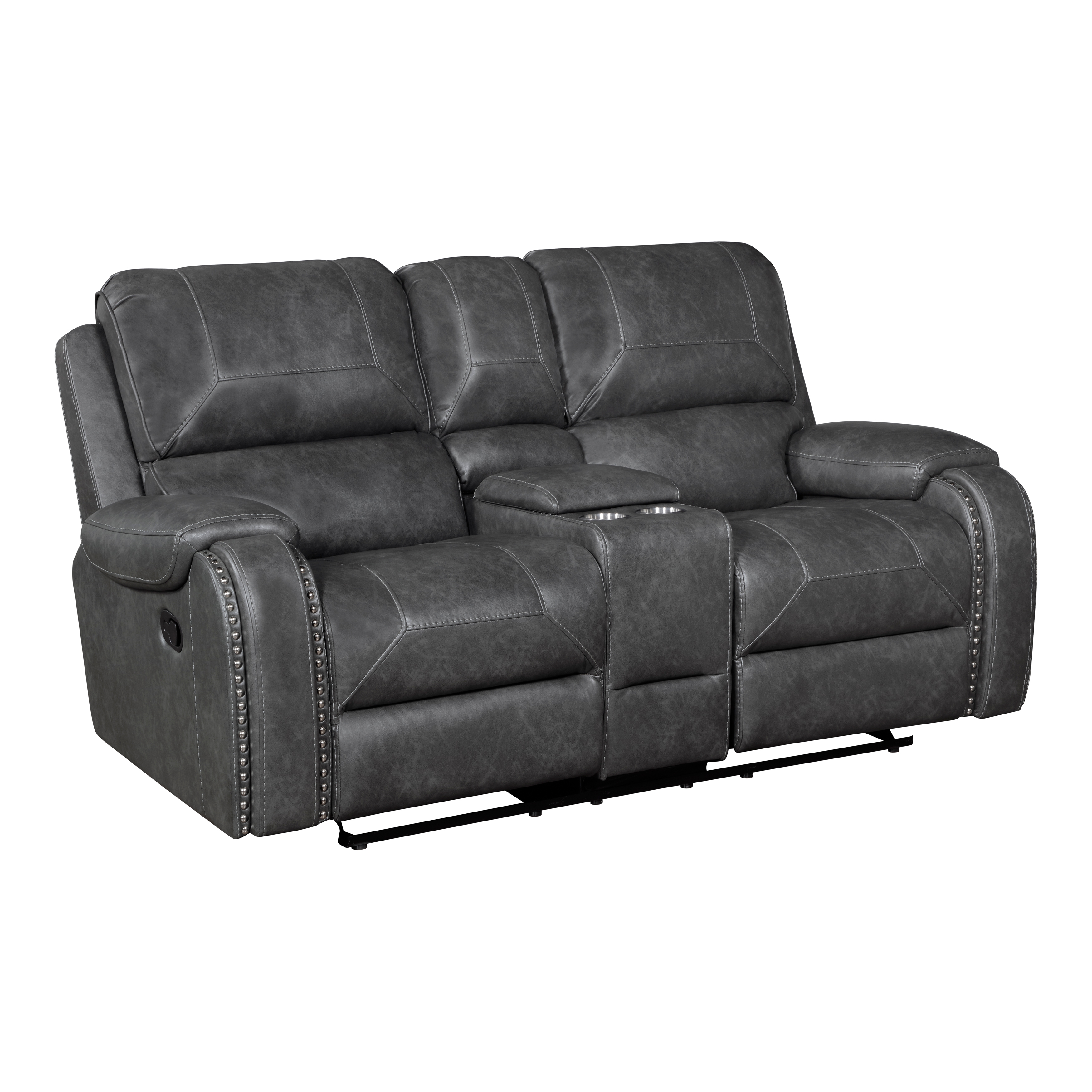 Newnan Gray Glider Loveseat image 1
