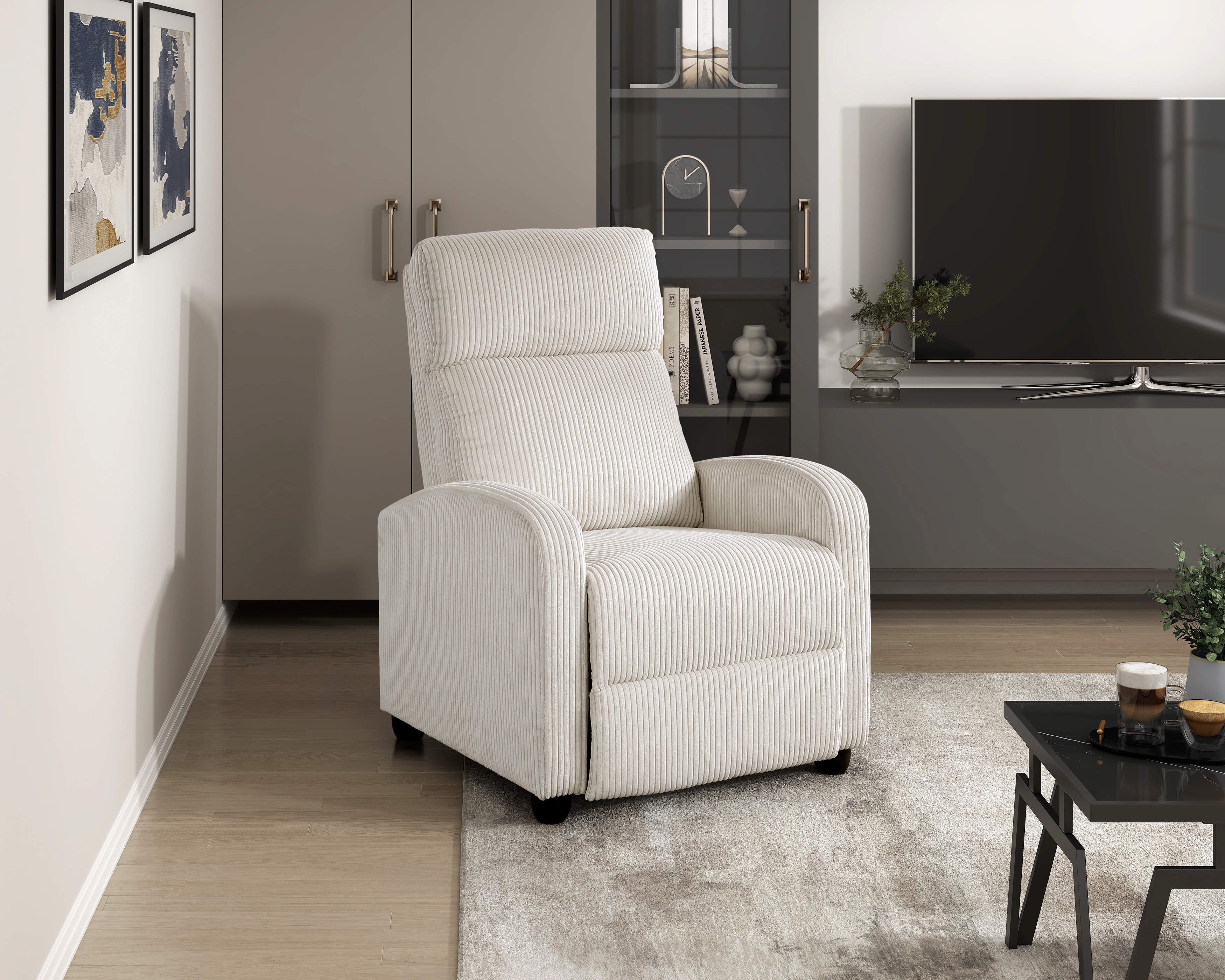 Jazz Beige Push Back Recliner image 1