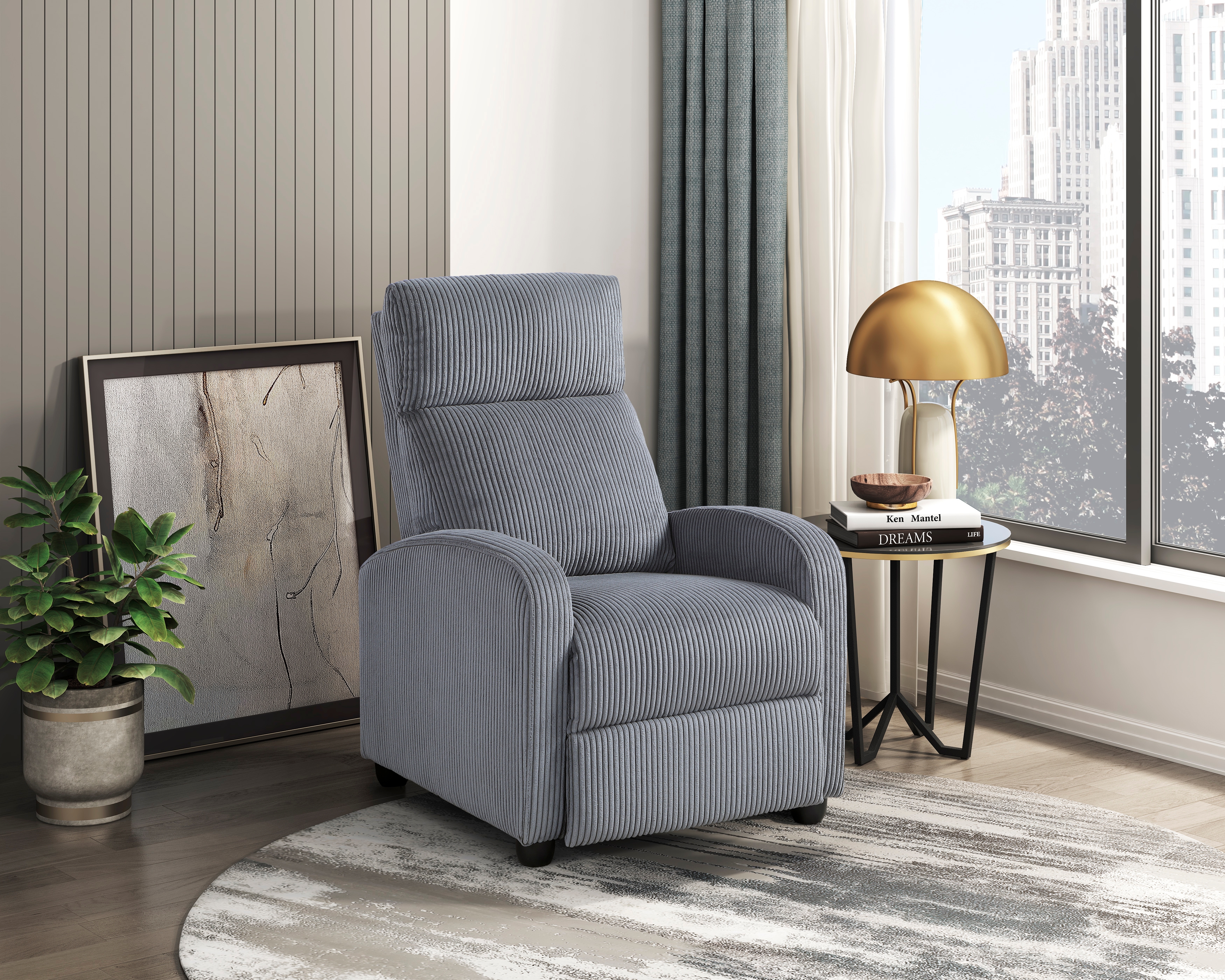 Jazz Dark Gray Push Back Recliner image 1