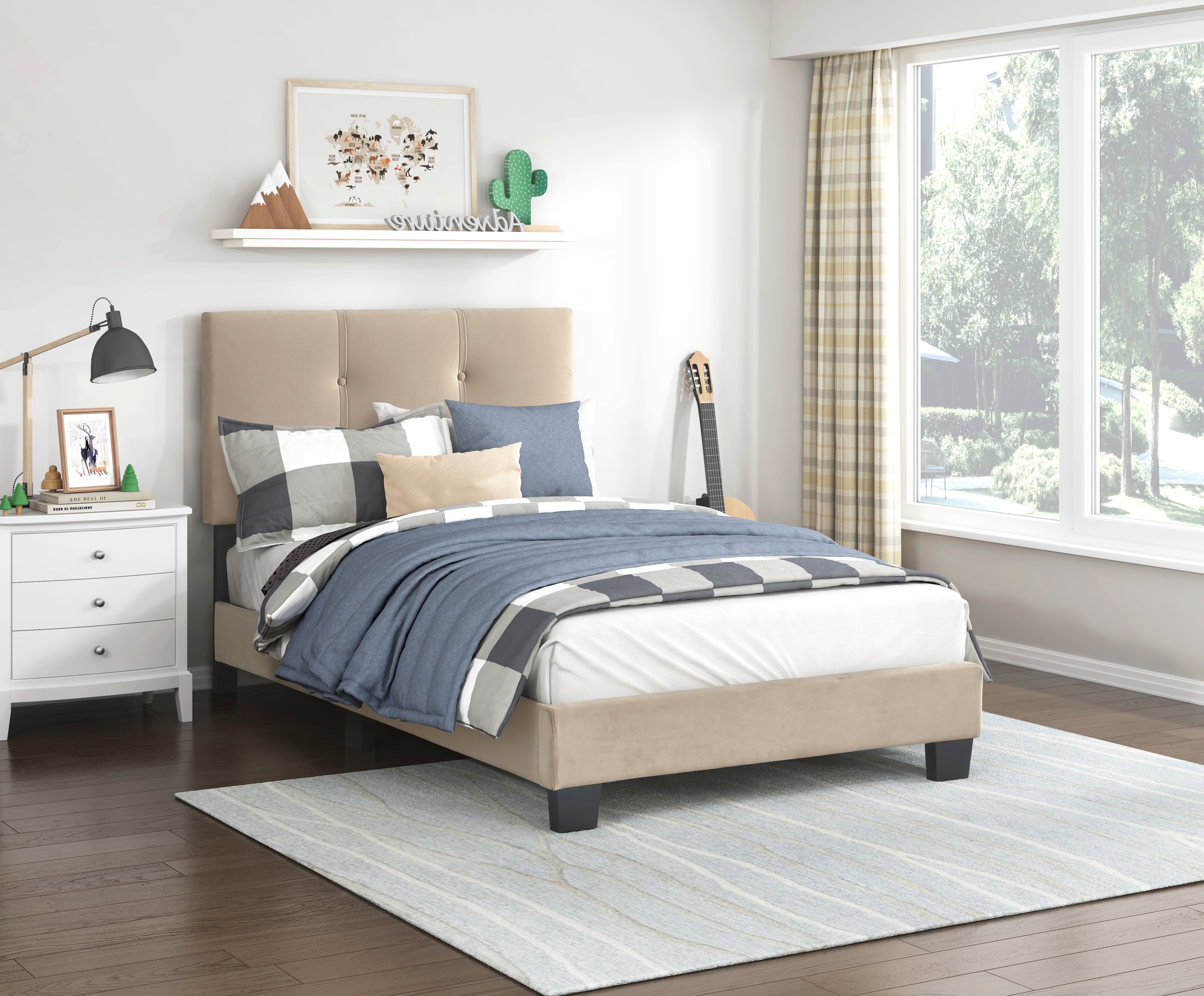Newberry Brown Twin Platform Bedframe image 1