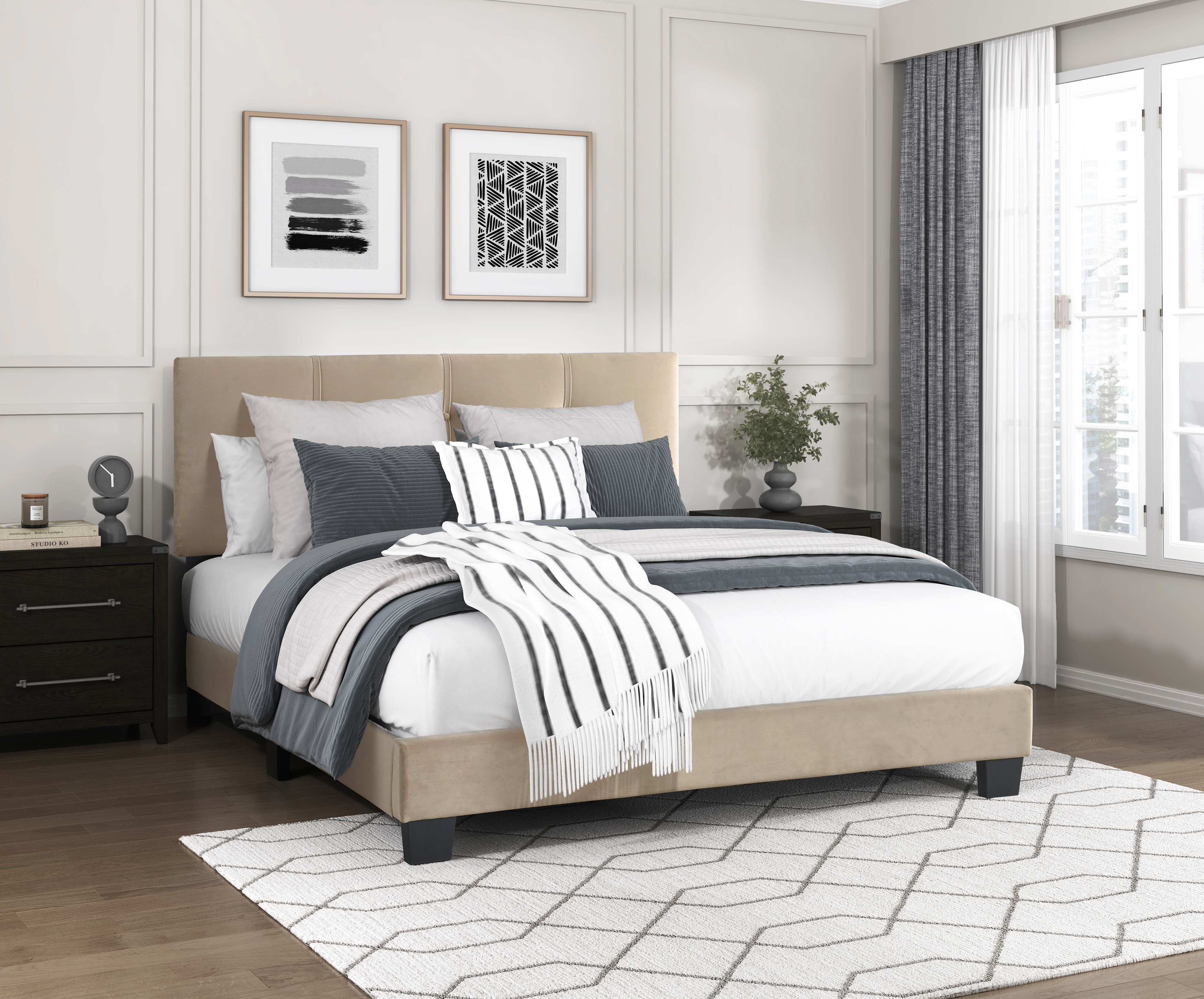 Newberry Brown Full Platform Bedframe image 1