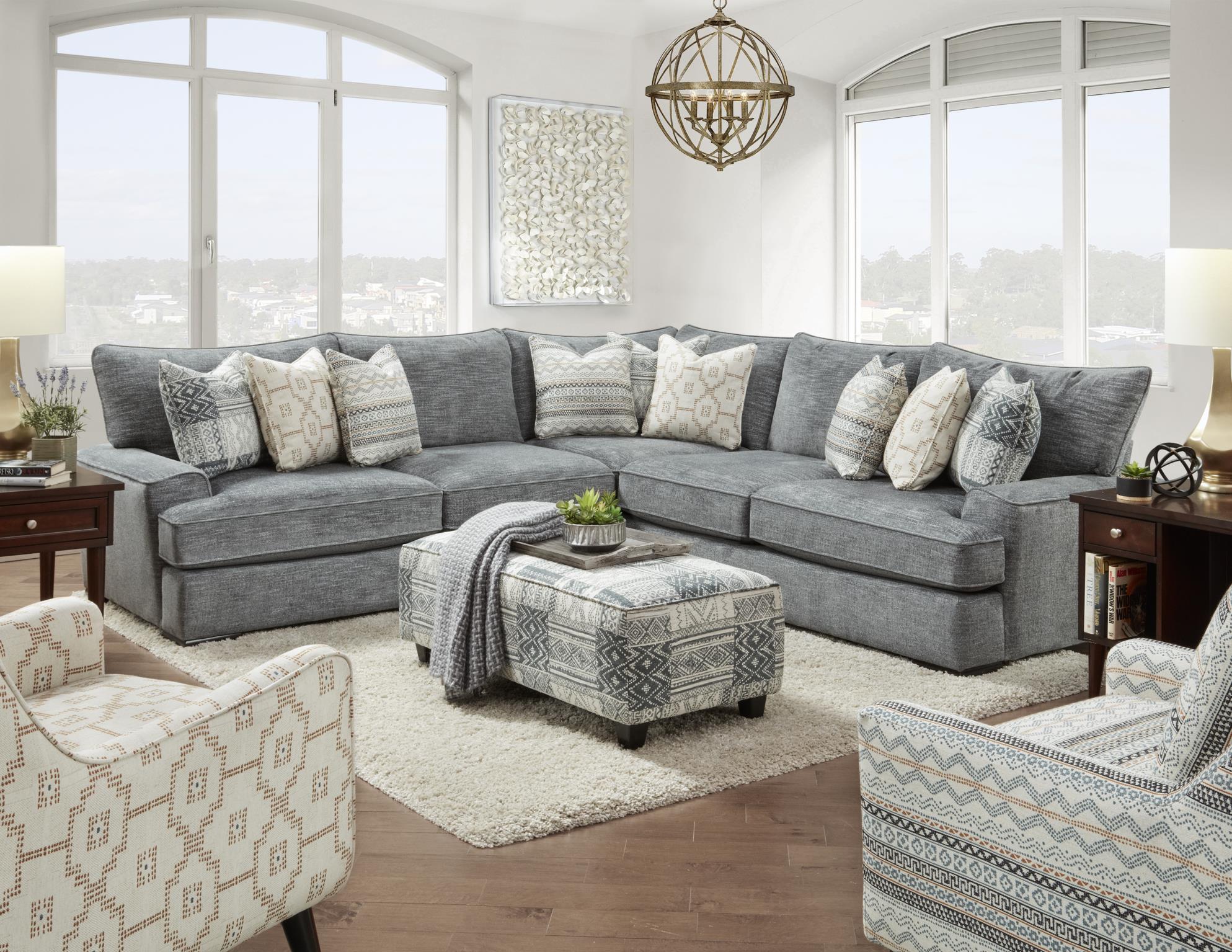 USA Made Handwoven Slate Riverdale Sectional