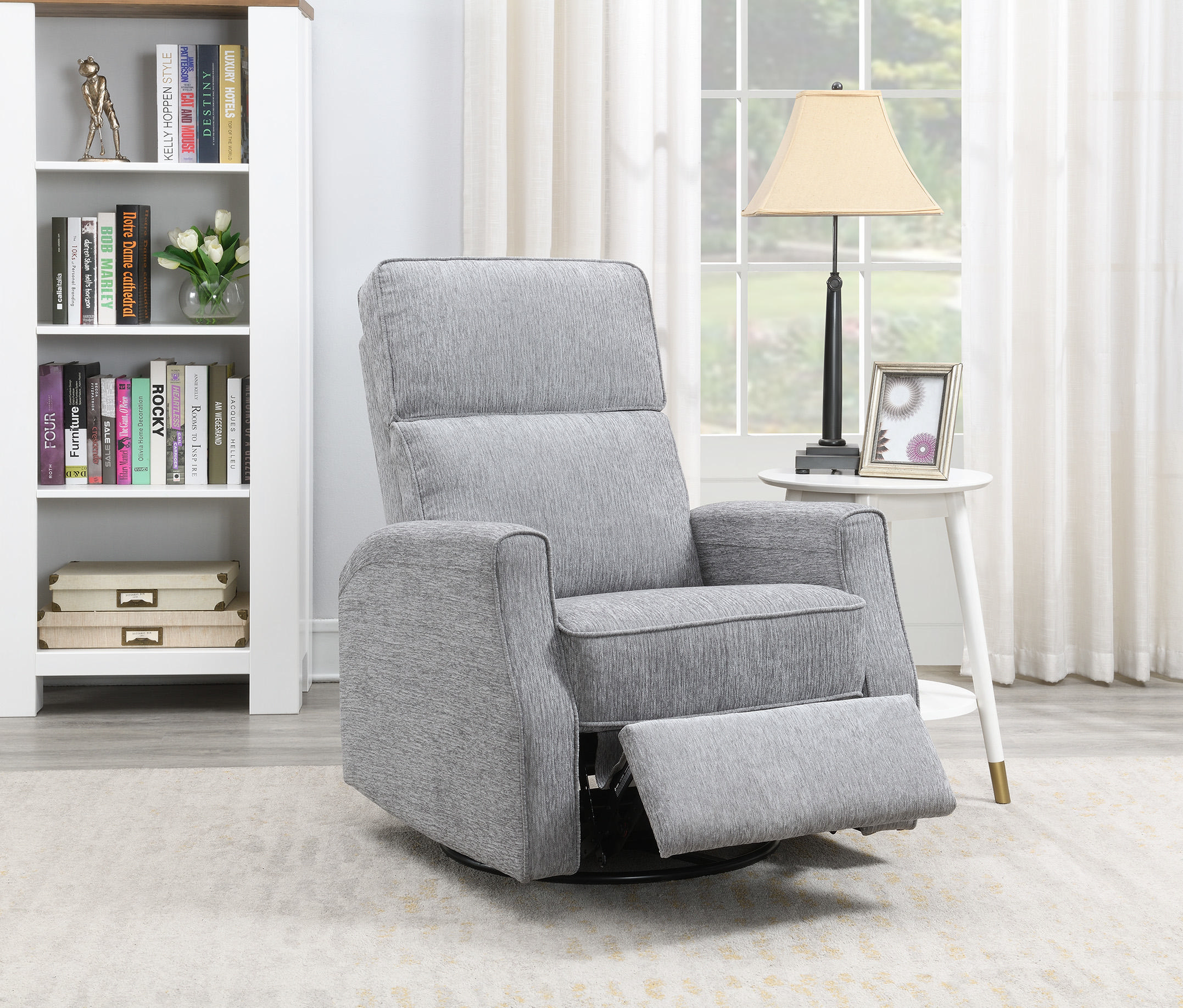 Tabor Gray Swivel Glider Recliner image 1