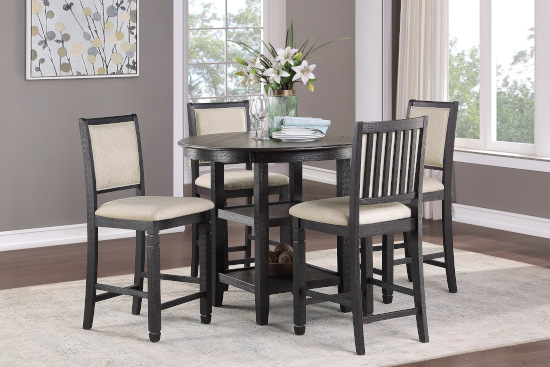 Asher Black Counter Height Set image 1