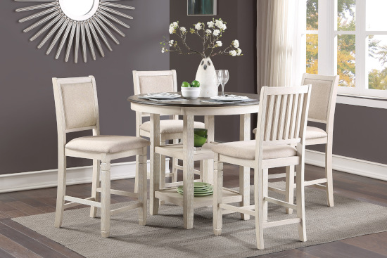 Asher White Counter Height Set image 1