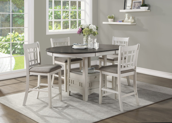 Juniper White 5 Pc Counter Height Set image 1