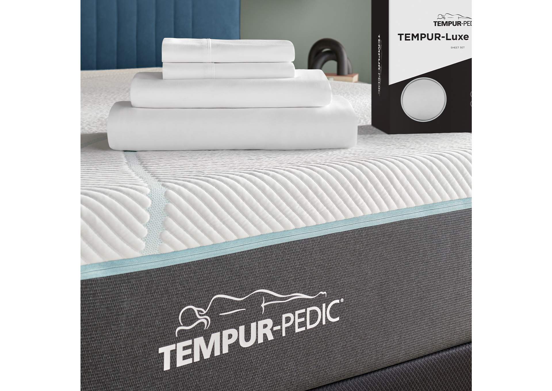 TEMPUR Luxe Egyptian Cotton Sheet Set White image 1