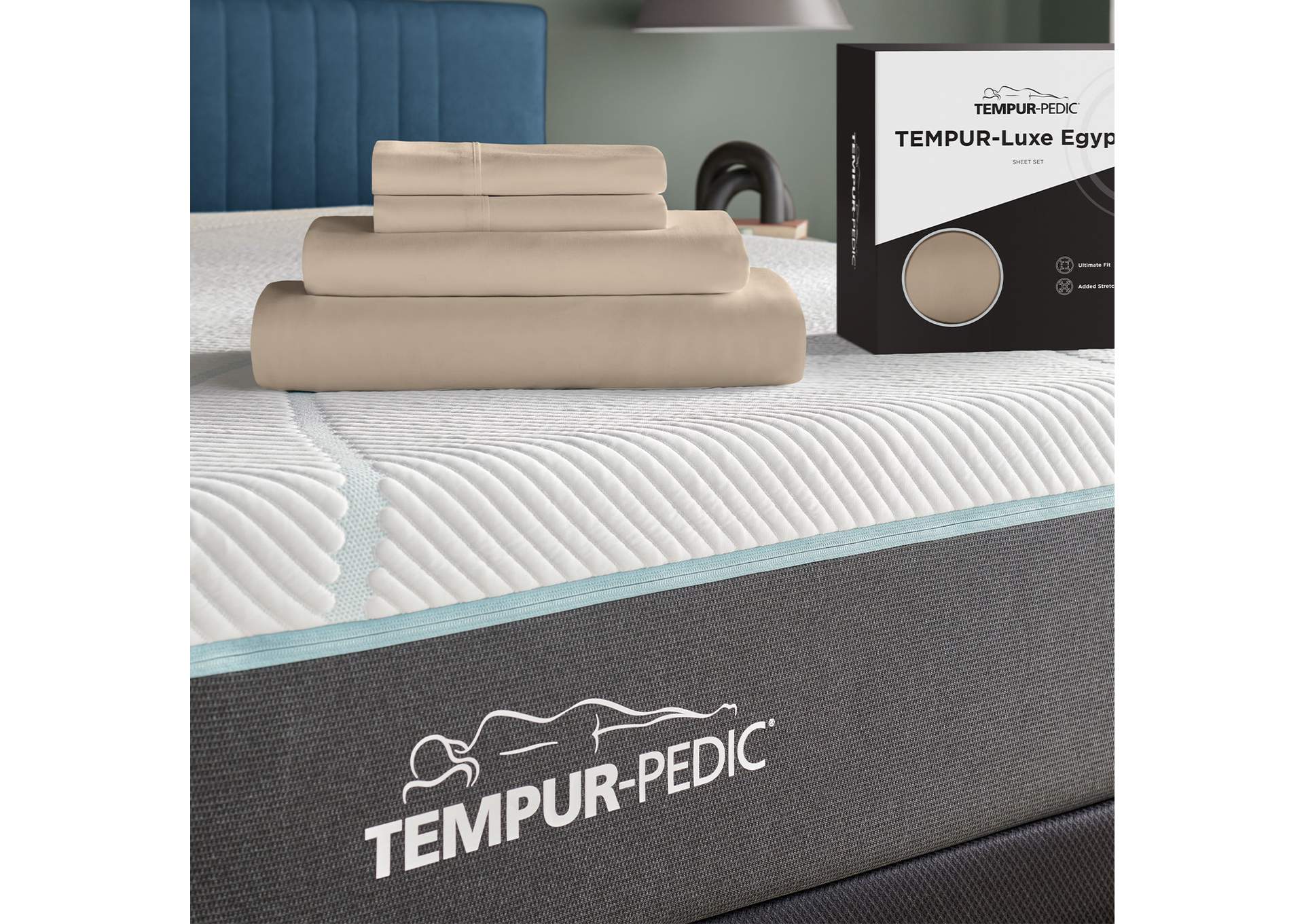 TEMPUR Luxe Egyptian Cotton Sheet Set Sandstone image 1