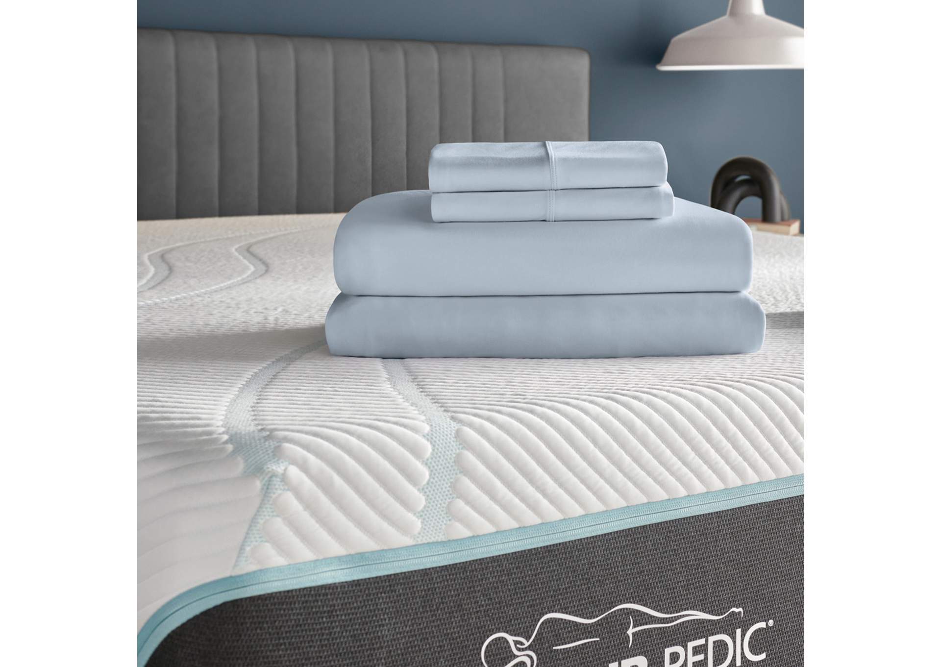 TEMPUR breeze cooling Sheet Set Sleepy Blue image 1