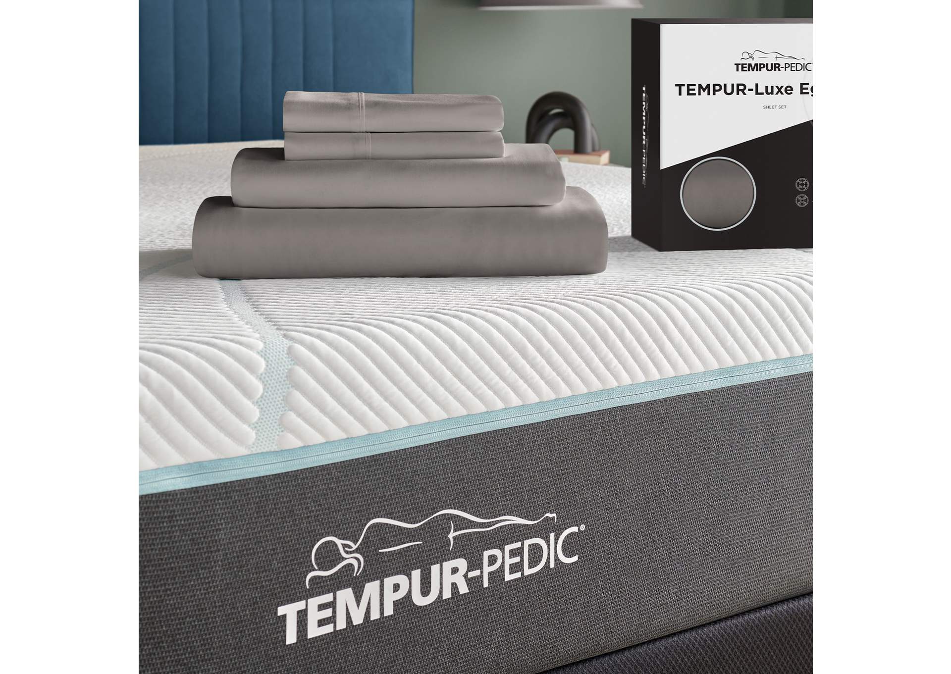 TEMPUR Luxe Egyptian Cotton Pillowcase Set  Cool Gray image 1