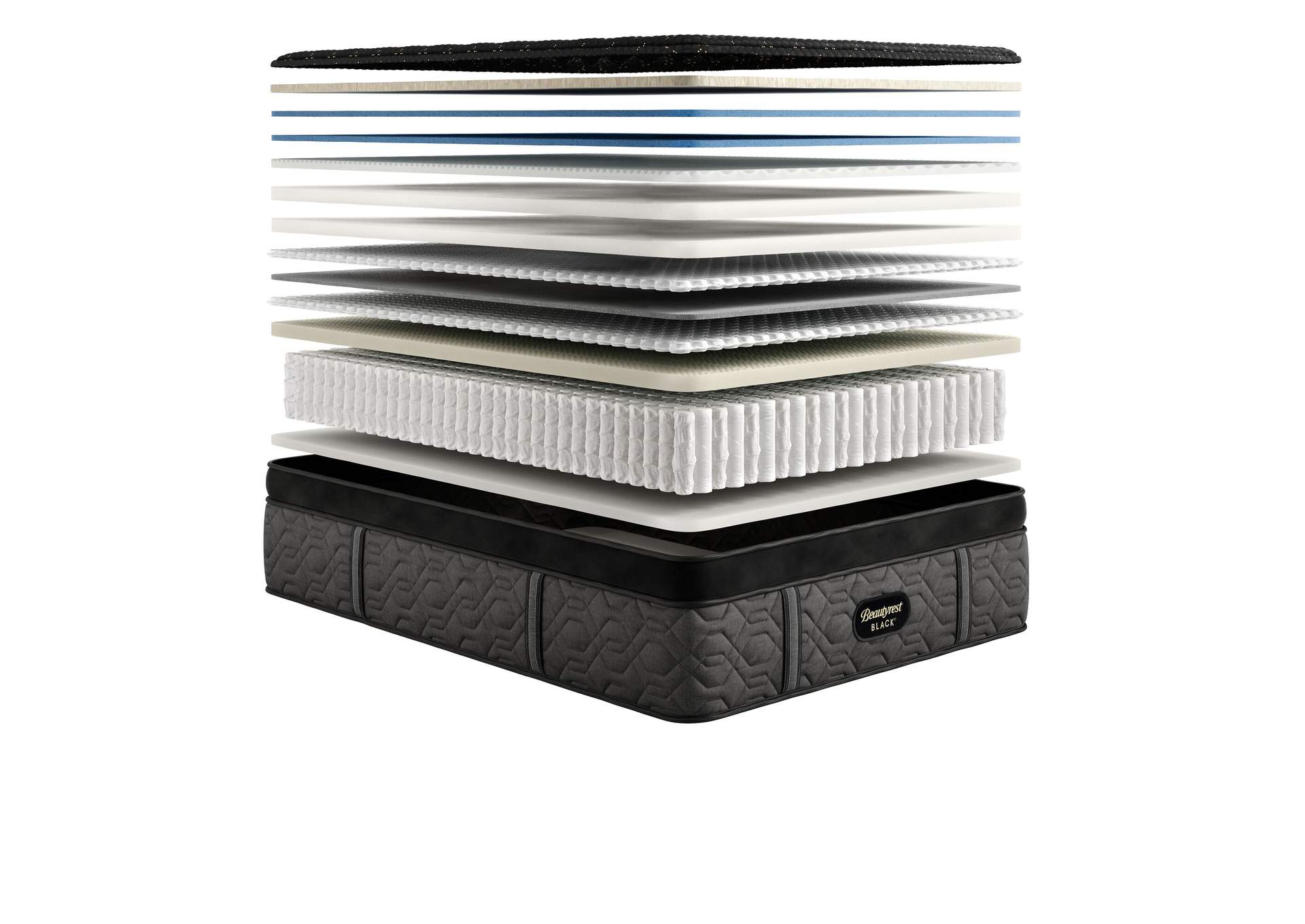 Beautyrest Black® Series Four 17. 5 Inch Firm Pillow Top Mattress Low Profile Set - Full image 6