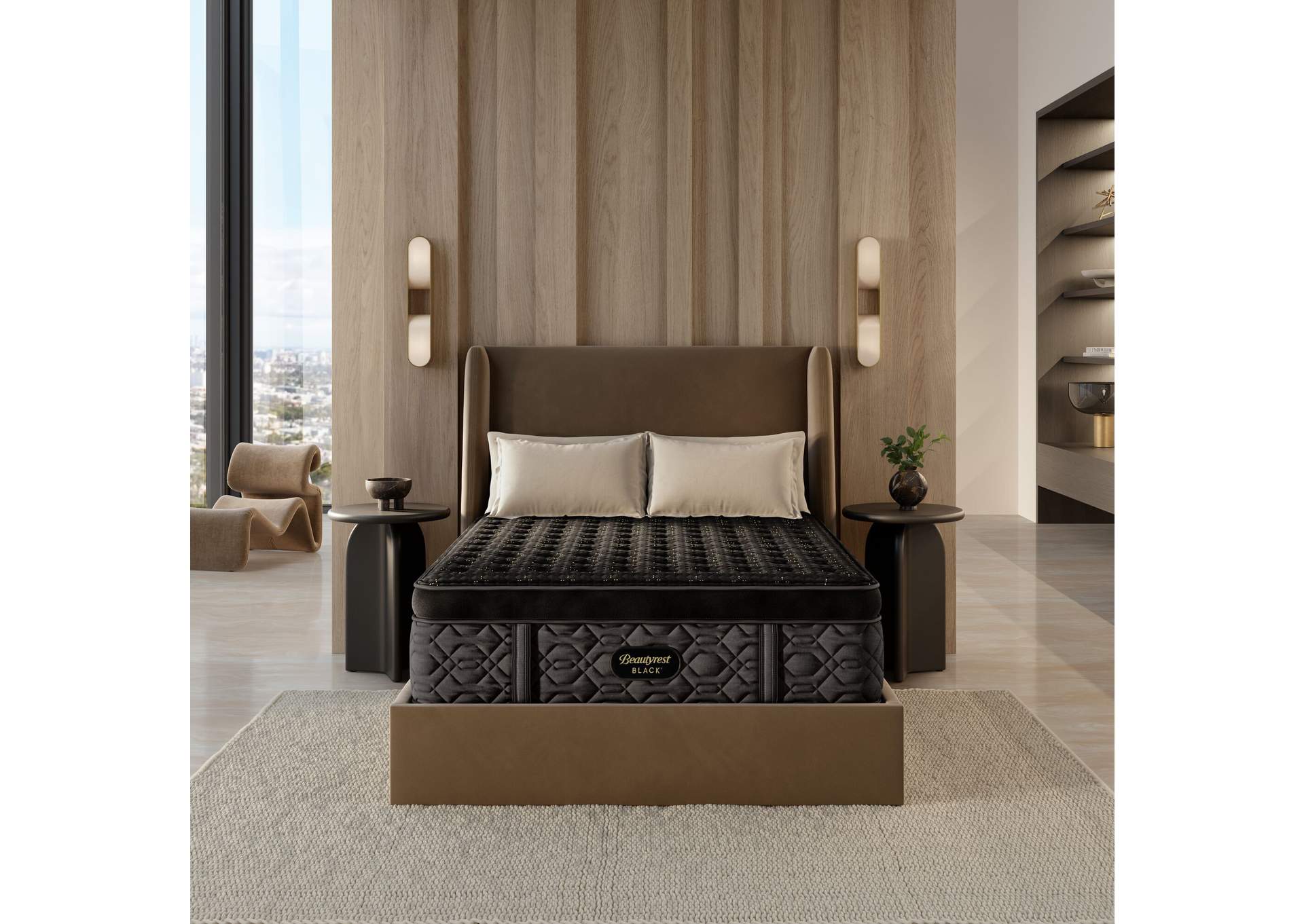 Beautyrest Black® Series Four 17. 5 Inch Firm Pillow Top Mattress Low Profile Set - Full image 1