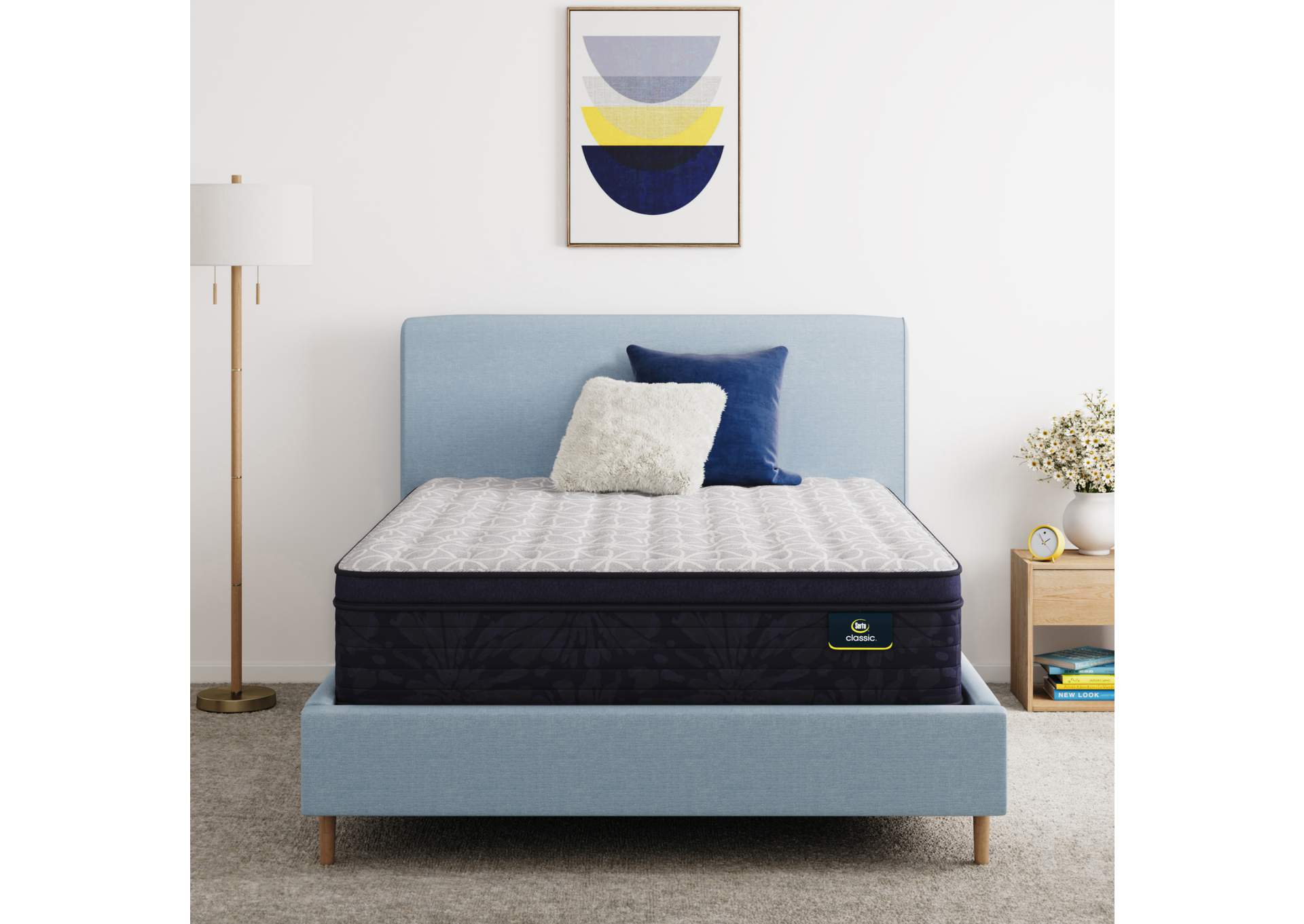 Classic Clarks Hill Elite Ltd 14. 5 Inch Plush Pillow Top Mattress Low Profile Set - Full image 1