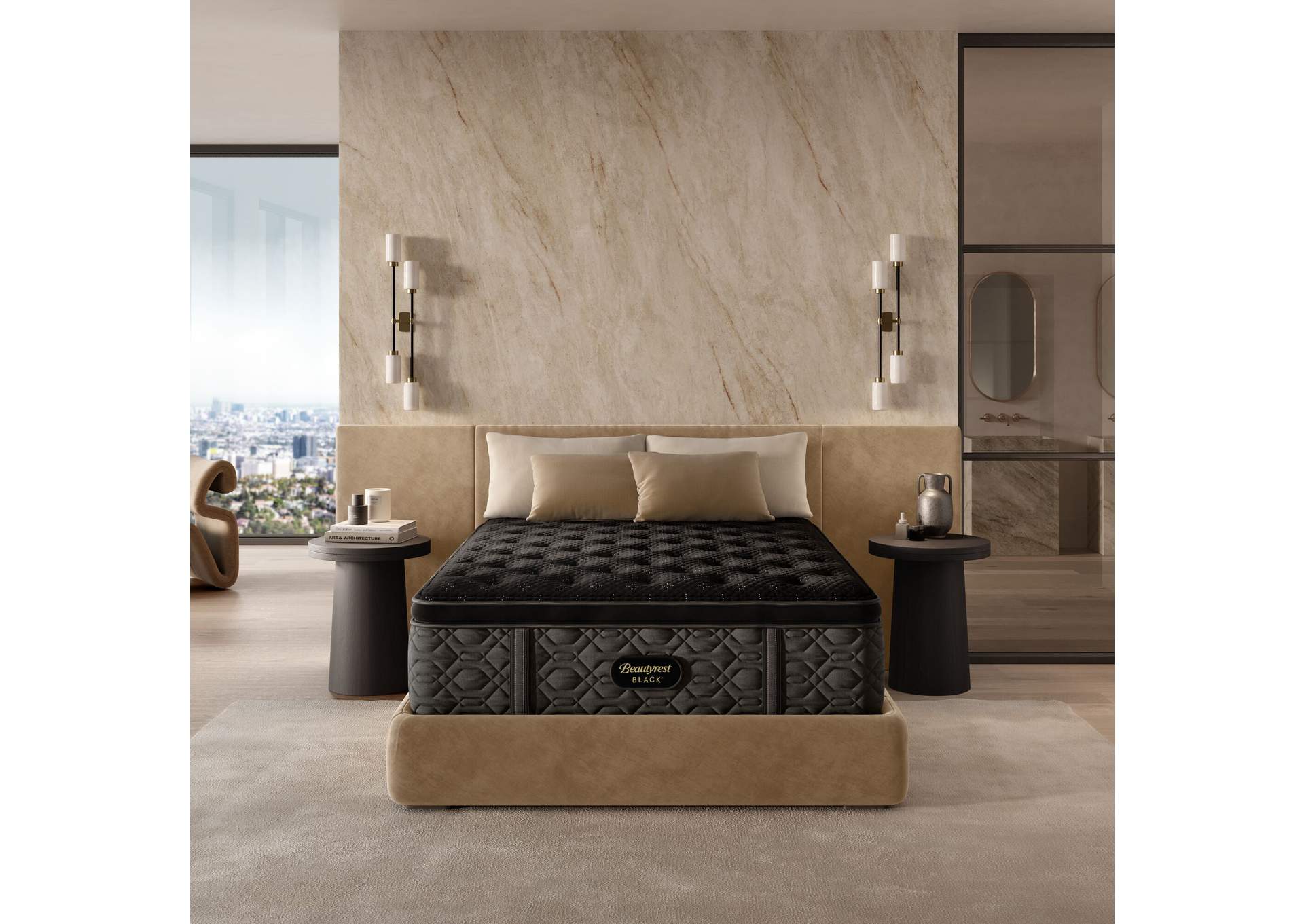 Beautyrest Black Series Three 16.75" Plush Pillow Top Mattress Low Profile Set - Twin XL