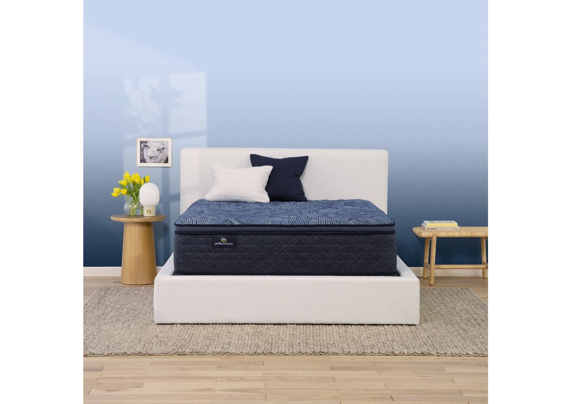 Perfect Sleeper Cobalt Calm 14. 5 Inch Firm Pillow Top Mattress Low Profile Set-Twin XL image 1
