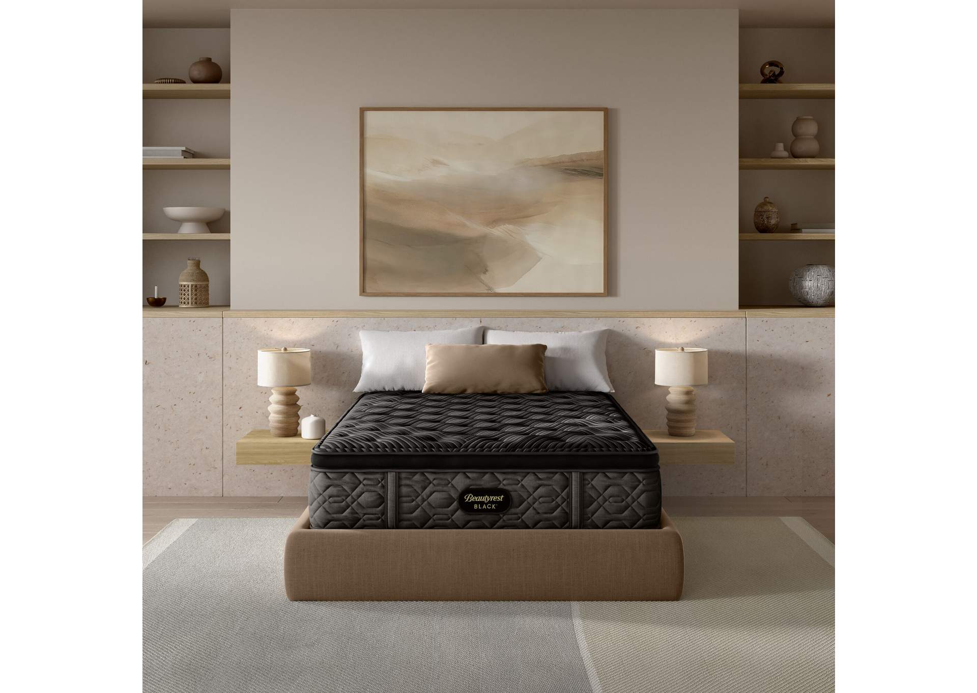 Carton Beautyrest Black Series One 14. 5 Inch Plush Pillow Top Mattress - Queen image 1