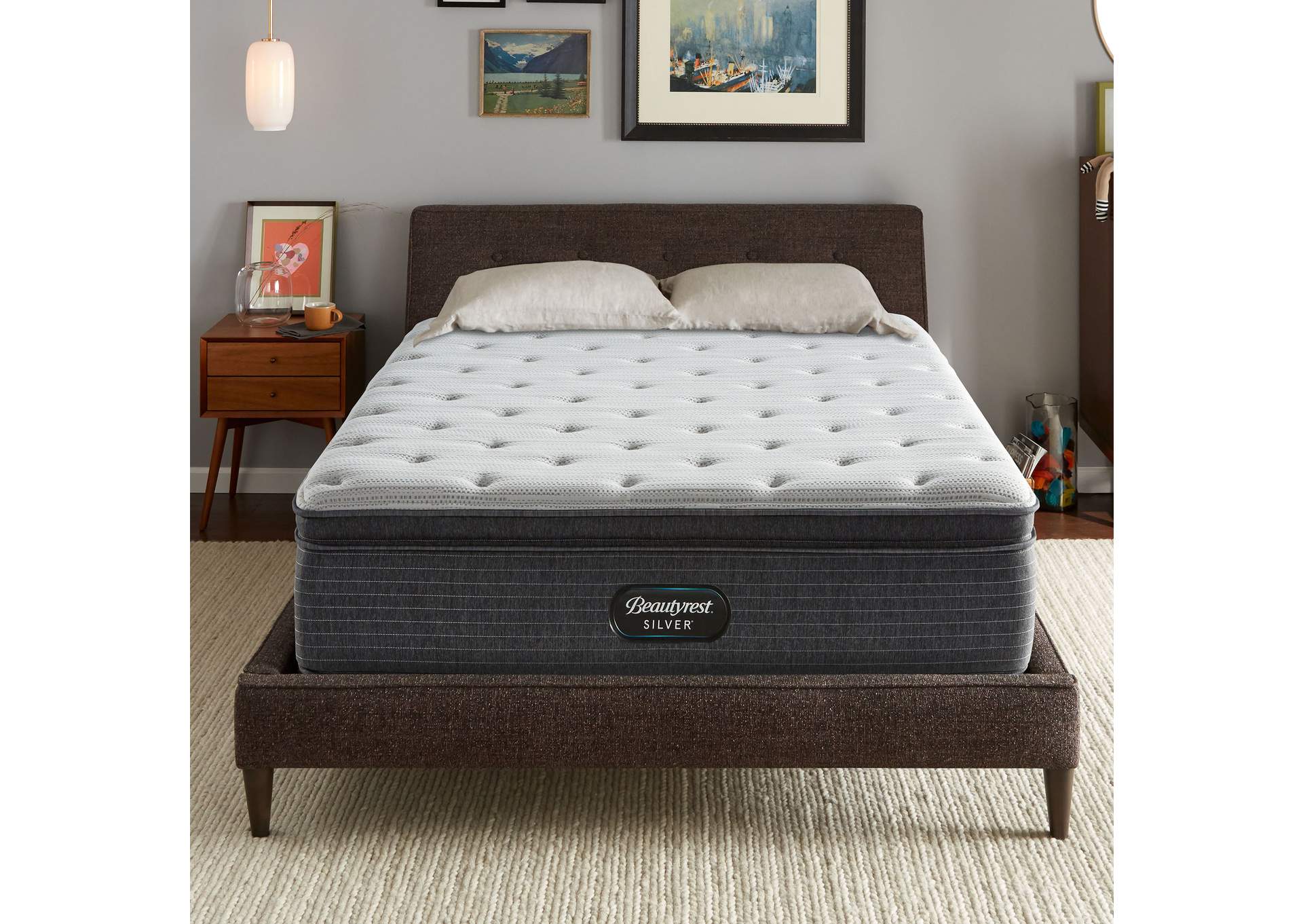 Silver Brs900 15.25" Plush Pillow Top Mattress - Twin XL image 1