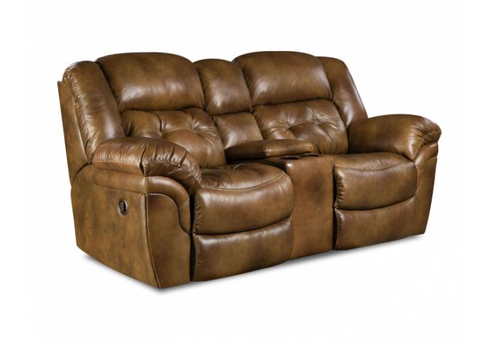 Top Grain Leather Reclining Console Loveseat image 1