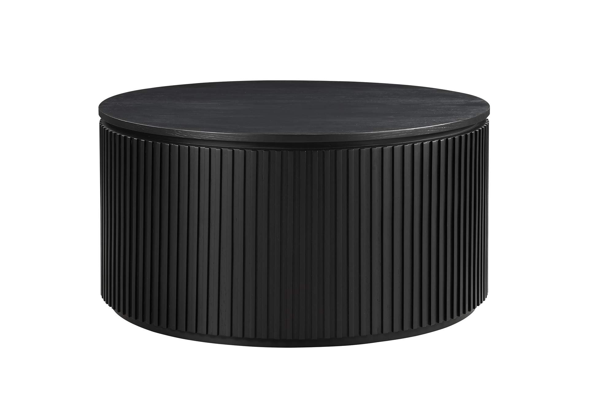 Colvin 36- Round Coffee Table with Casters, Black Finish image 1