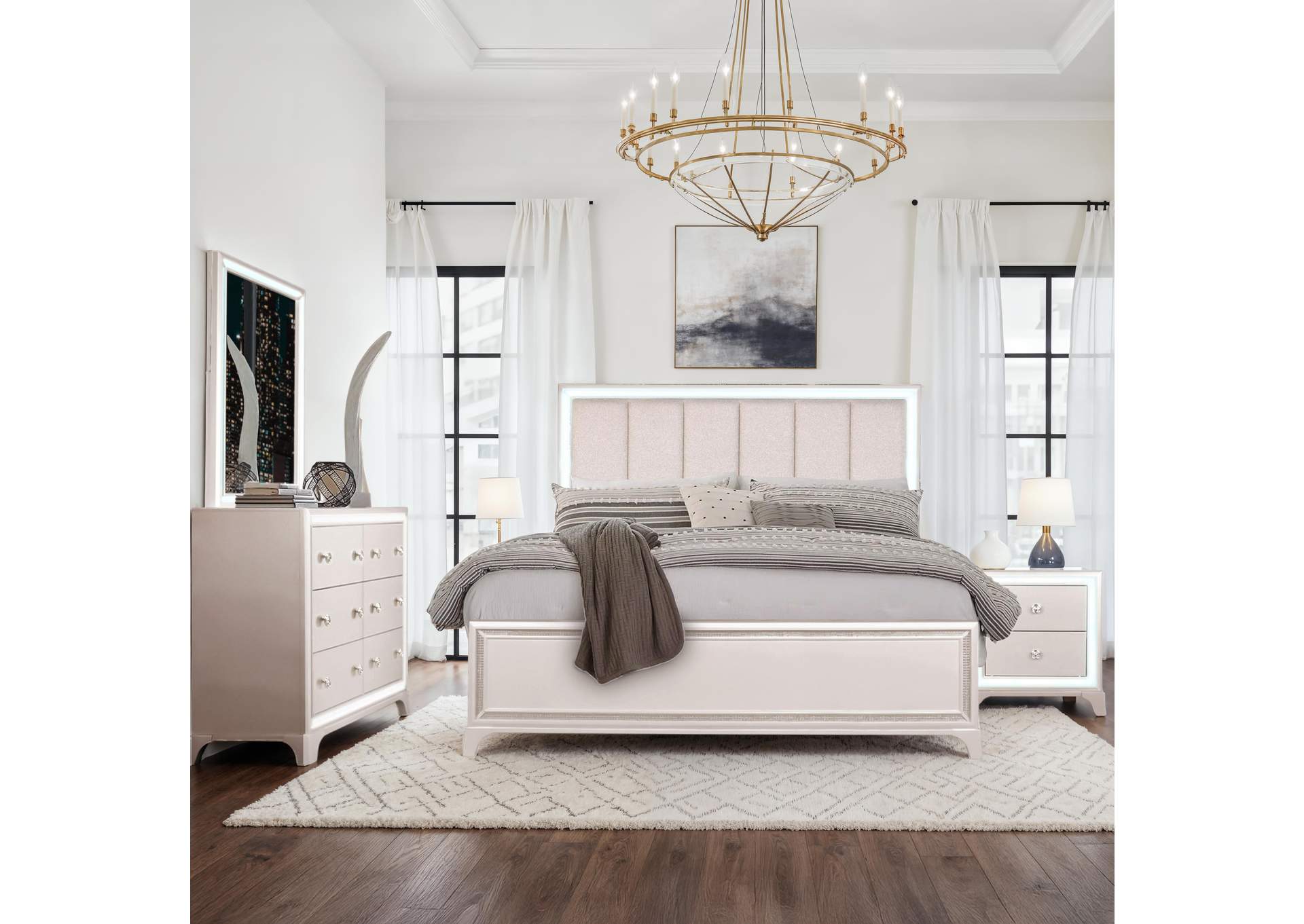 Cassie White Queen 4-Piece Bedroom Set image 1