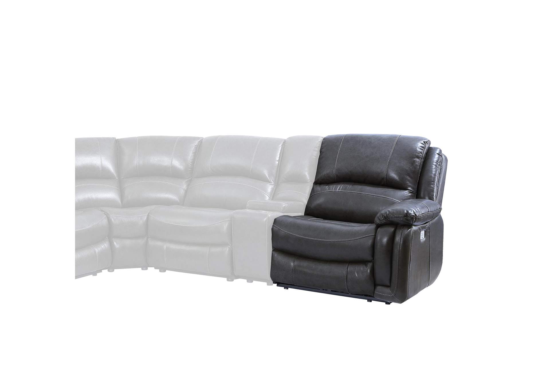 Denver Charcoal Right-Arm-Facing Dual-Power Recliner image 1
