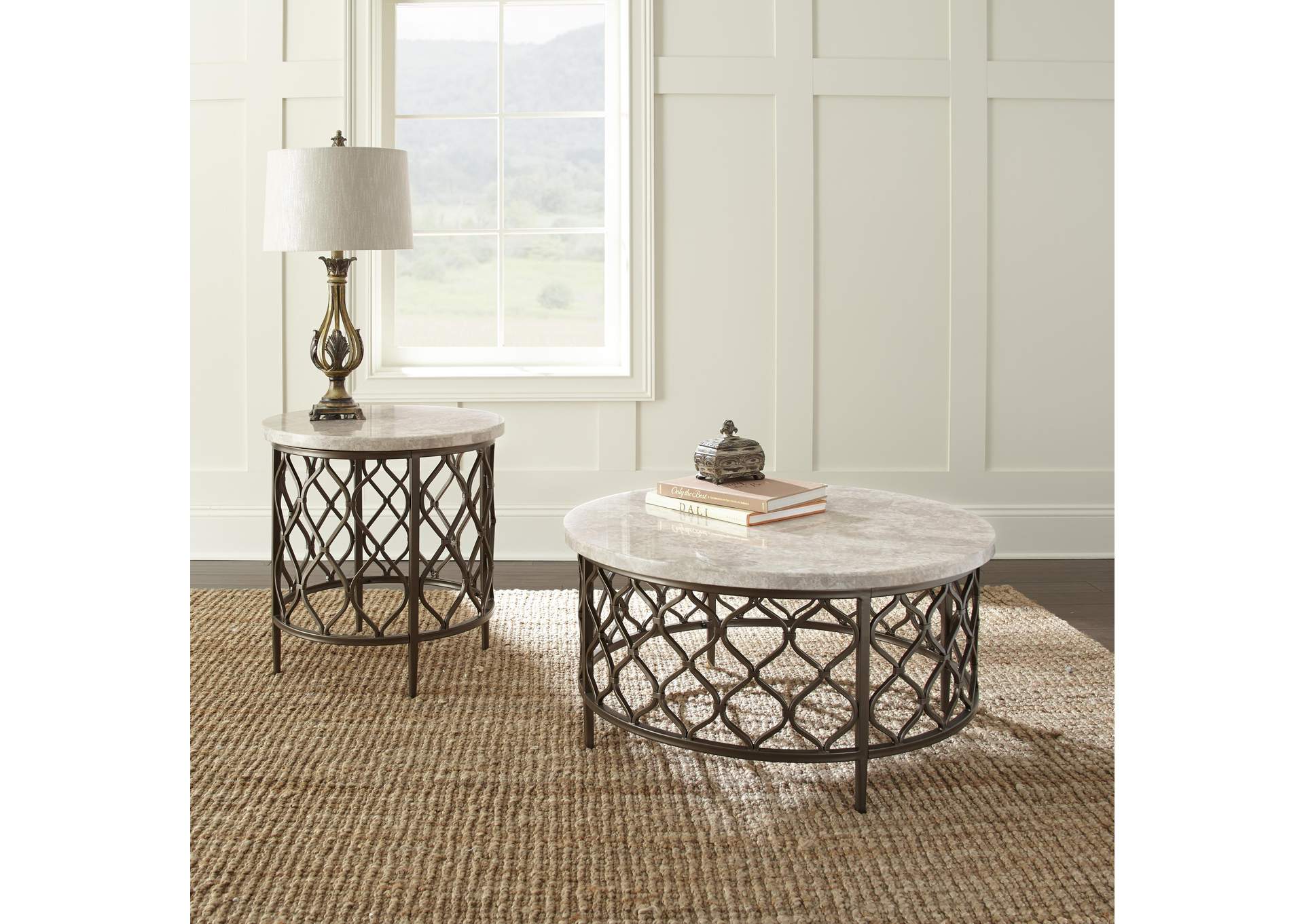 Roland White 2-Piece Marble Occasional Set image 1