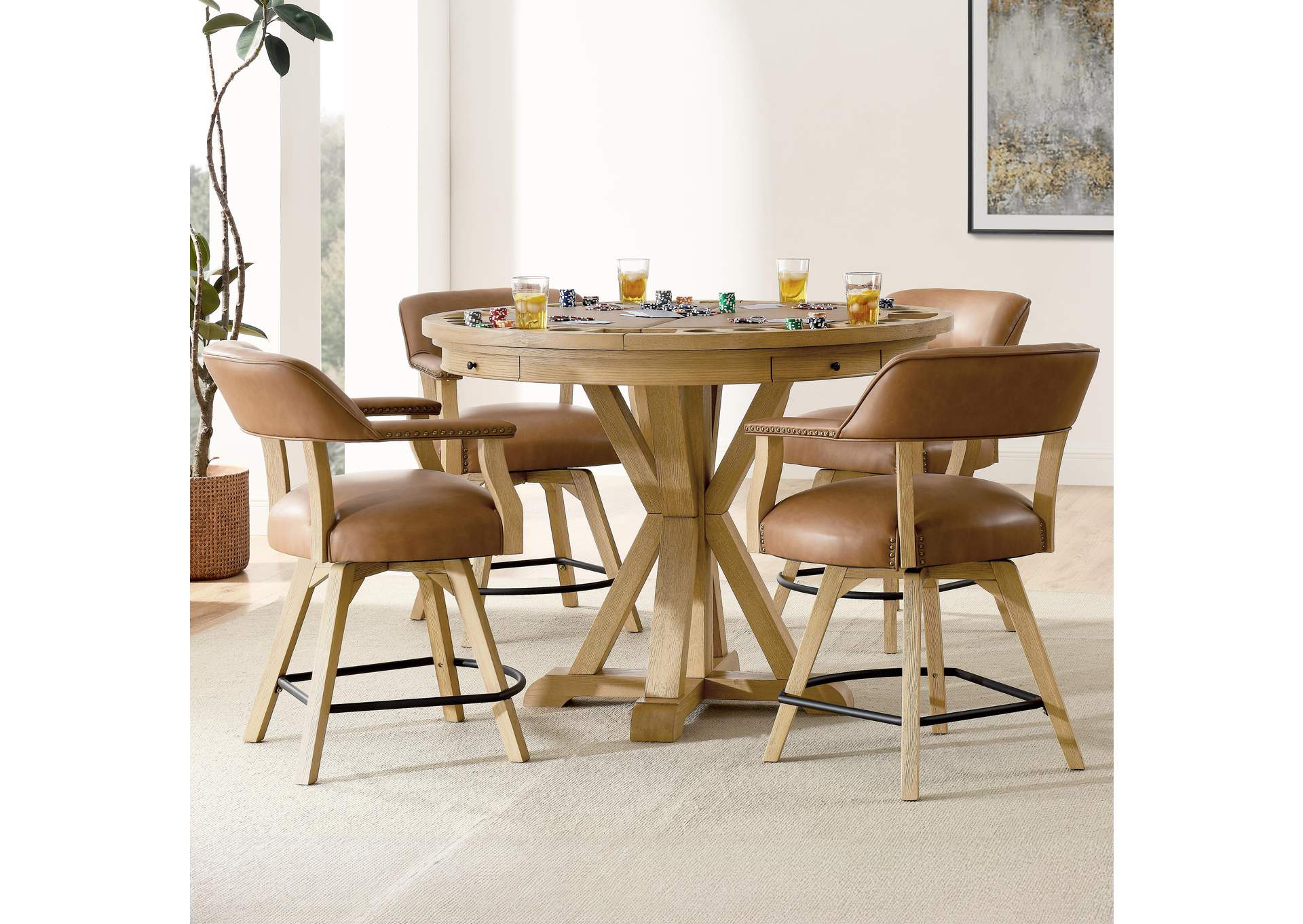 Rylie Game Top, Counter Table and 4 Counter Chairs image 1
