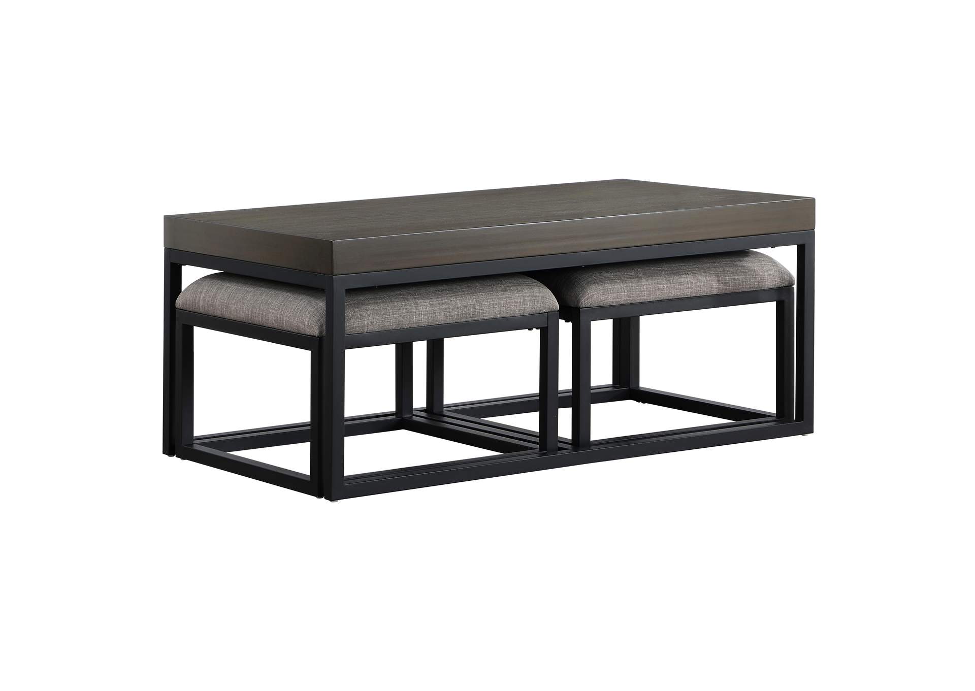 Yukon Rectangular Nesting Table with 2 Stools image 1