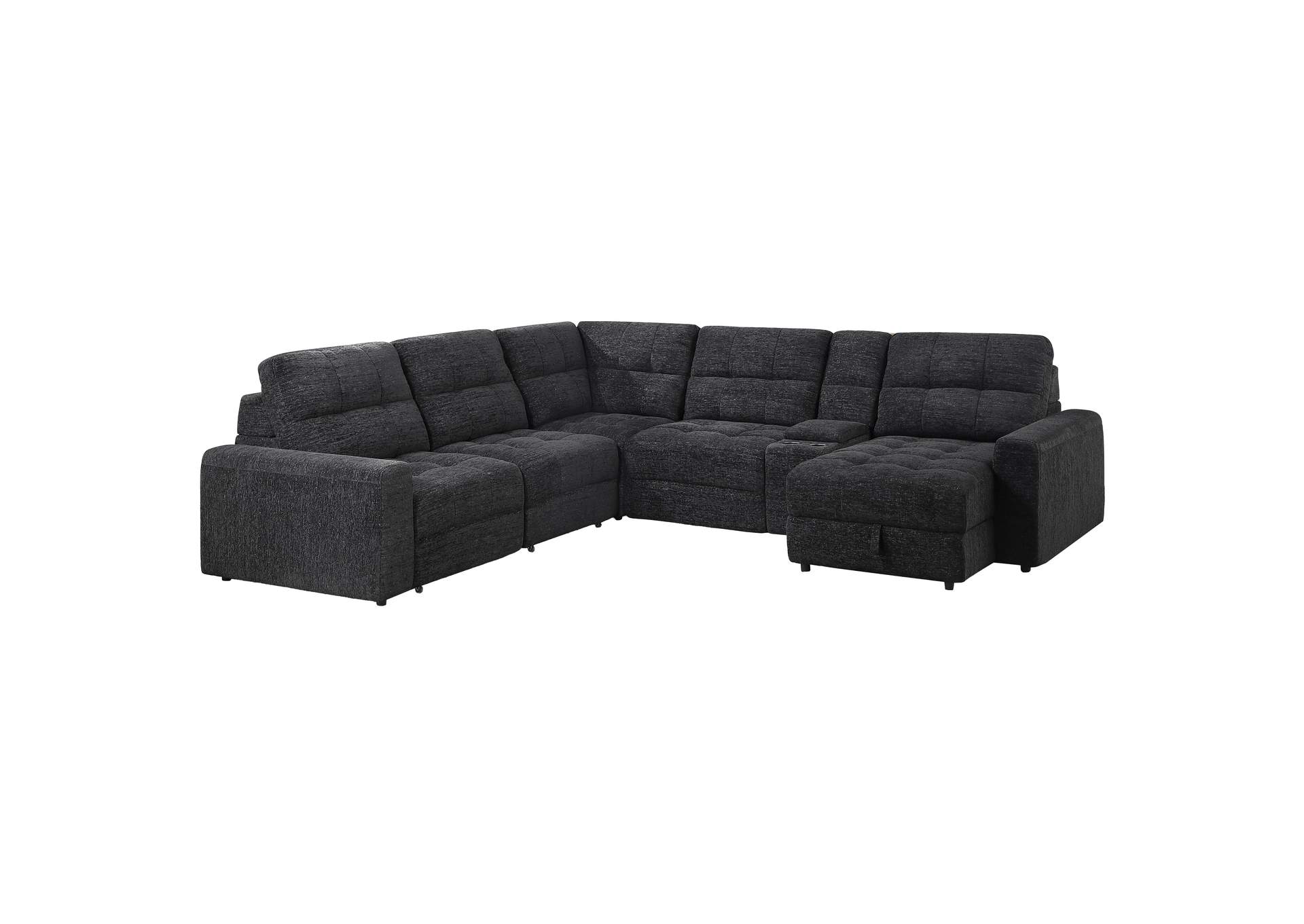 Snyder Black 6-Piece Reclining Sectional image 1