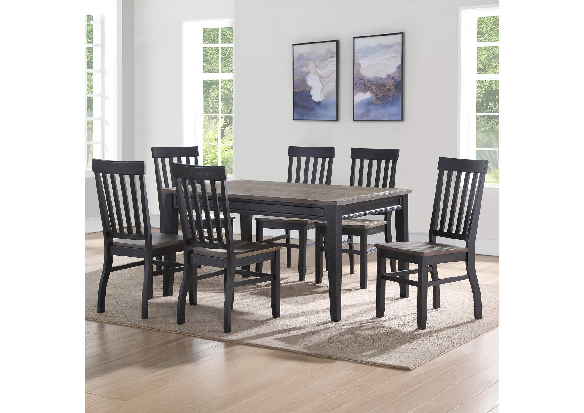 Raven Noir Dining Table and 6 Chairs image 1