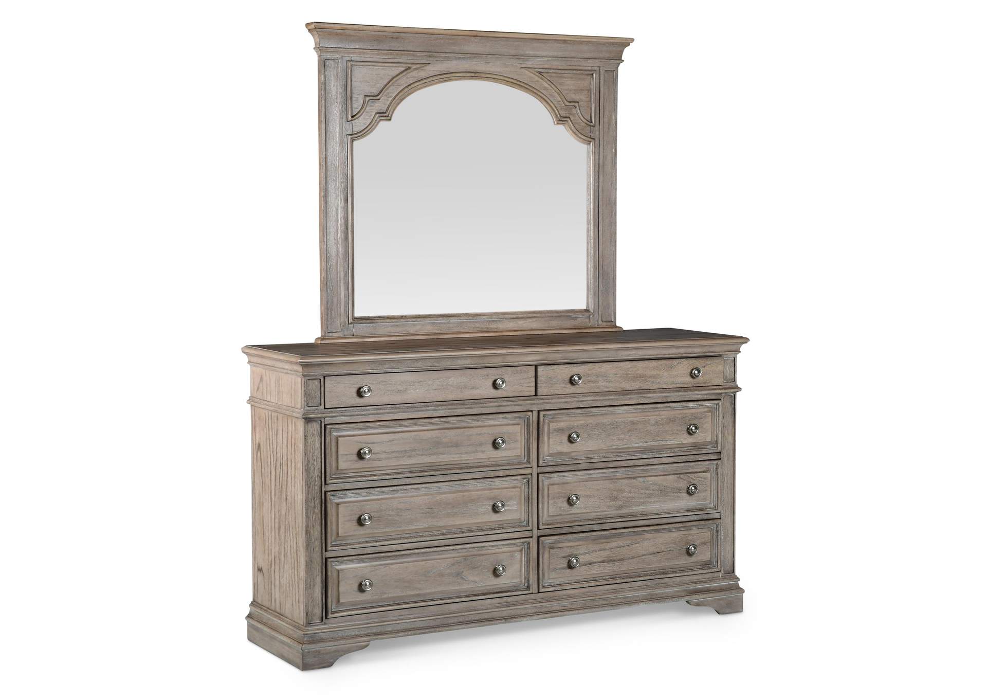 Highland Park Dresser and Mirror Driftwood image 6