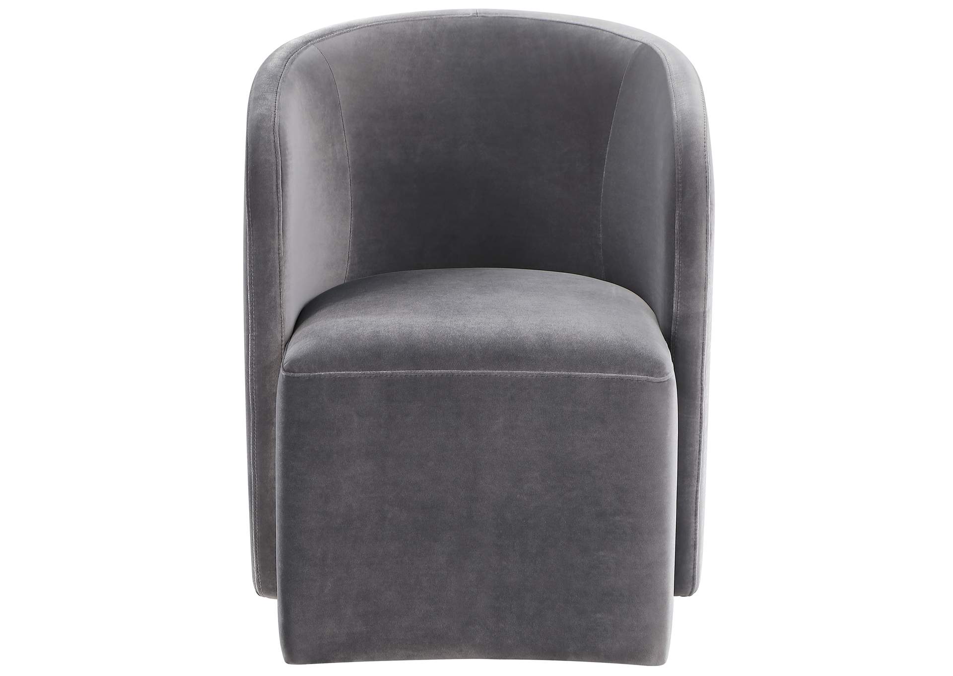 Annie Gray Velvet Barrel Chair with Casters image 1