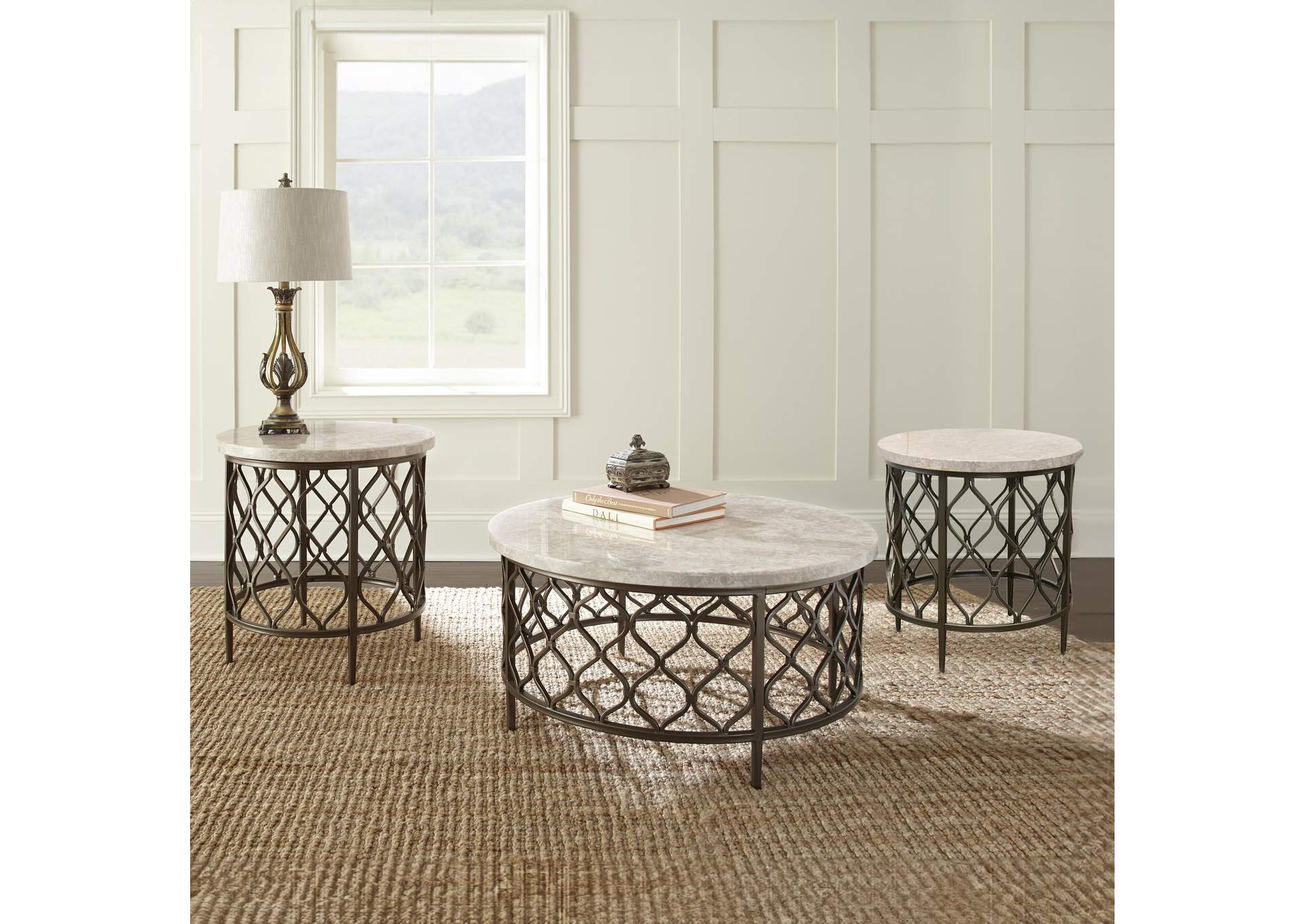 Roland 3-Piece Marble Occasional Set image 1